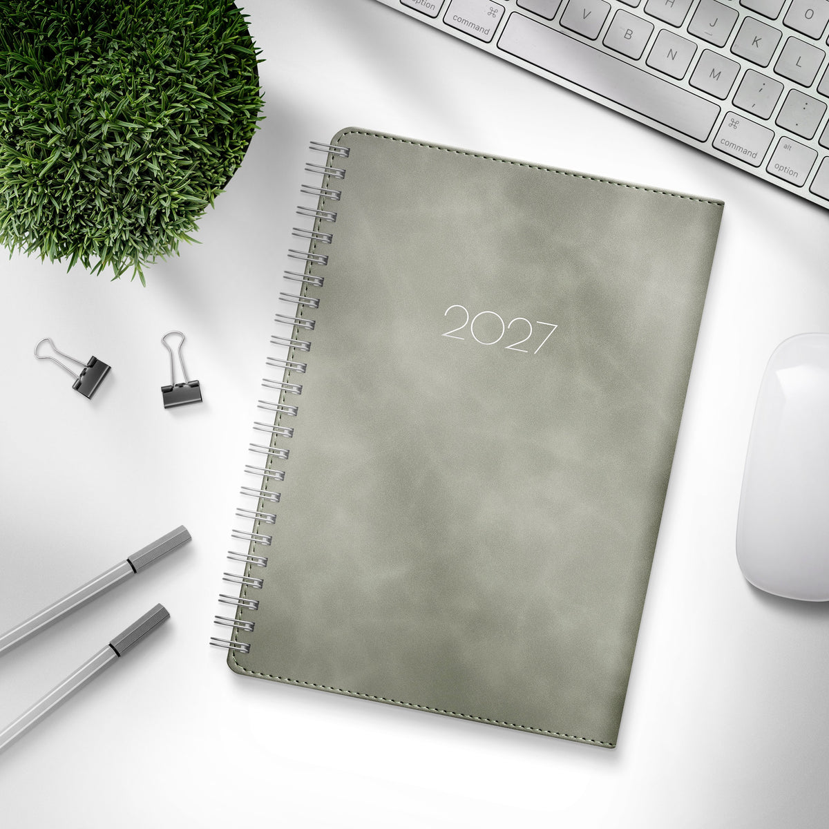 Kalender 2027 Business A5 Twist grå