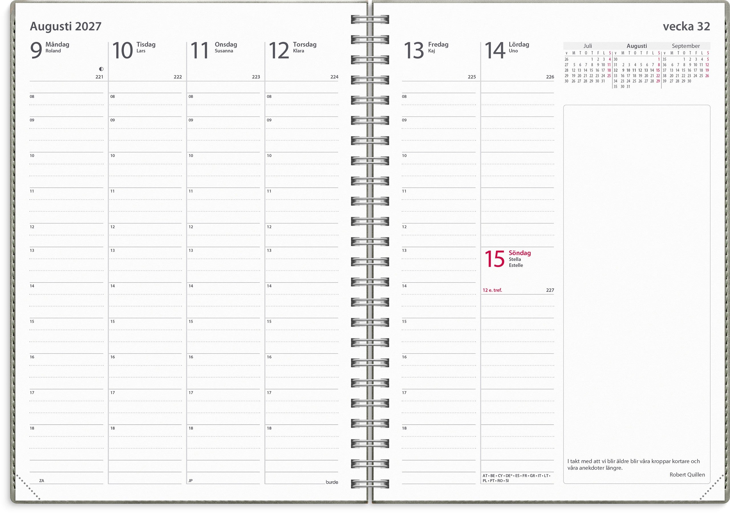 Kalender 2027 Business A5 Twist grå