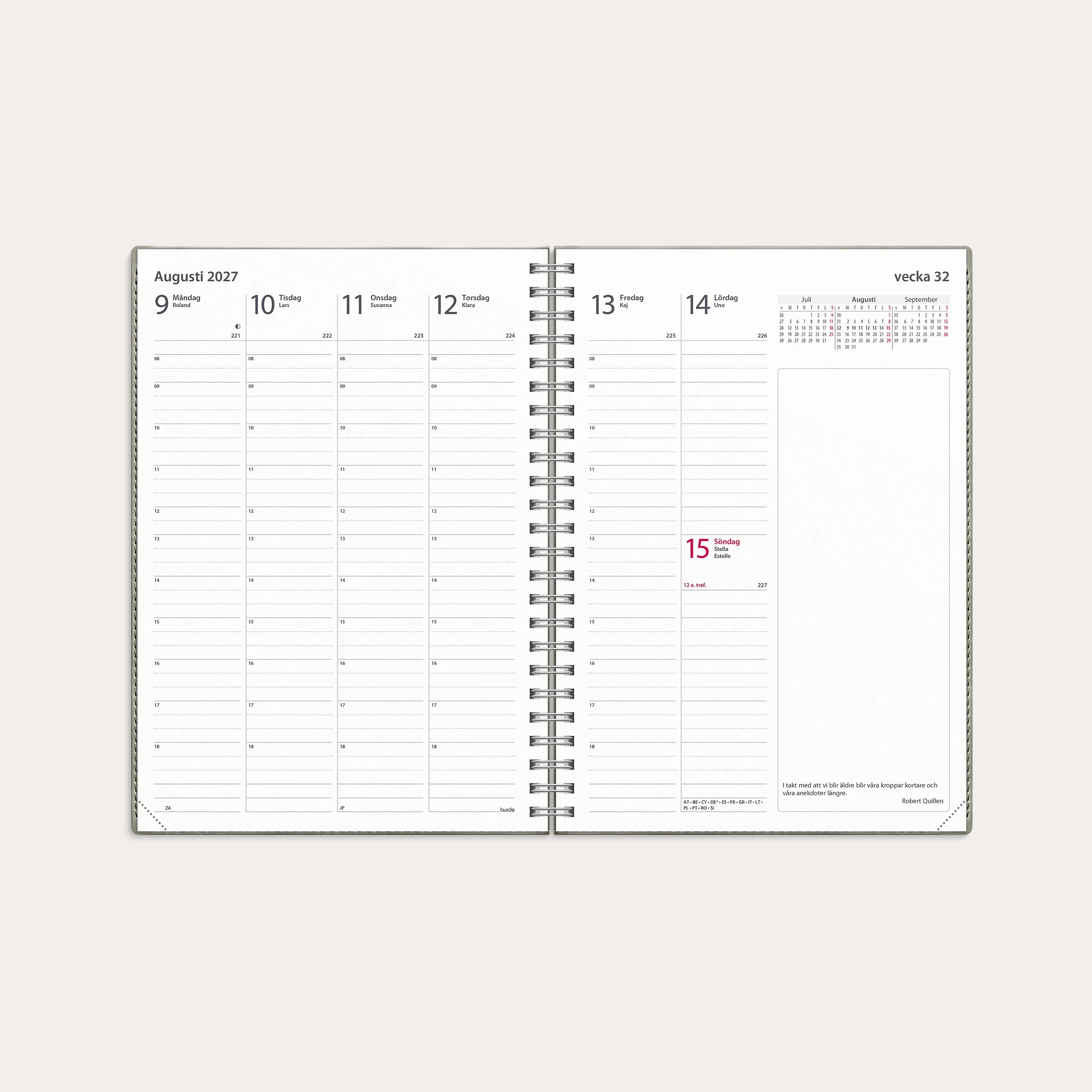 Kalender 2027 Business A5 Twist grå
