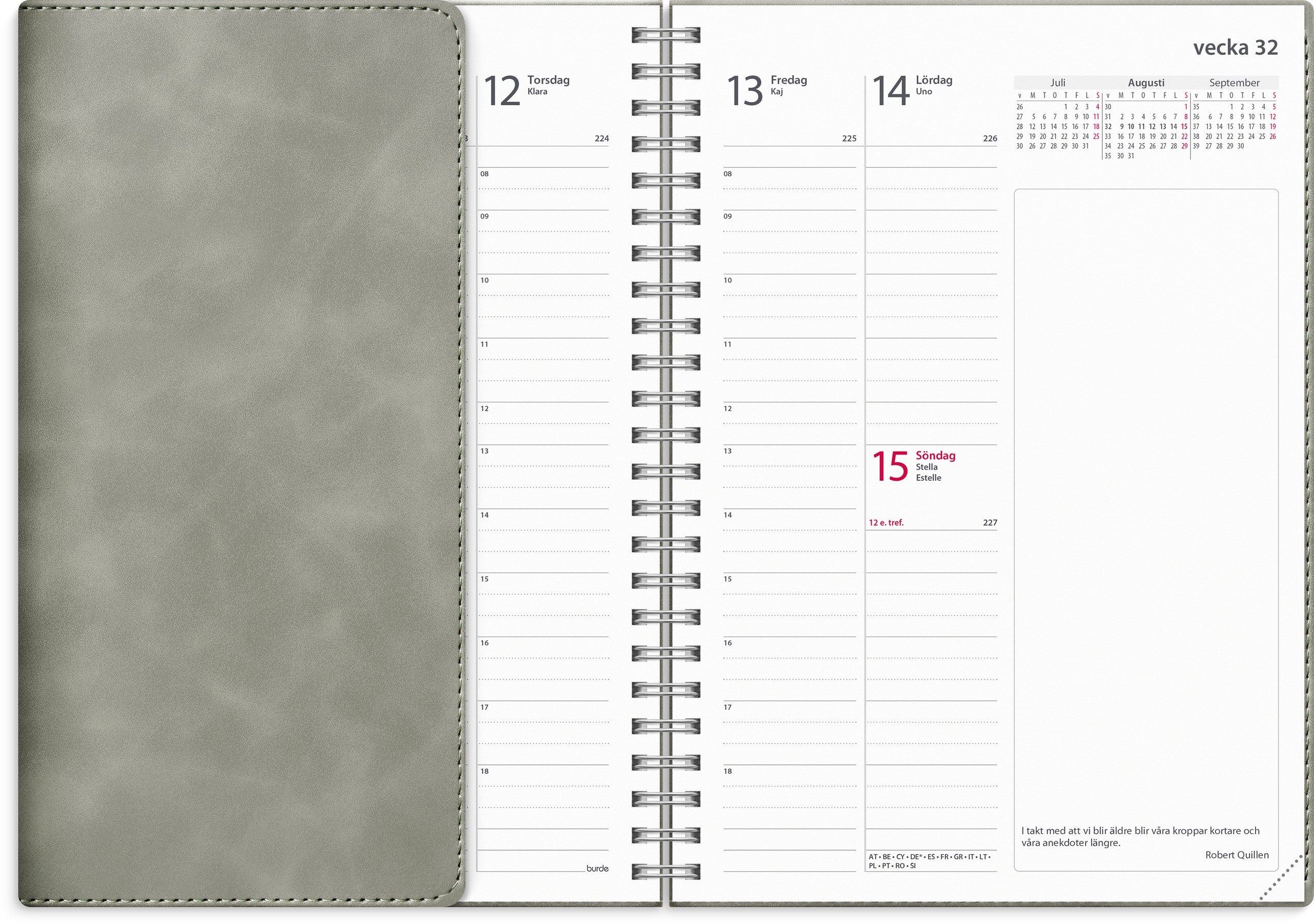 Kalender 2027 Business A5 Twist grå