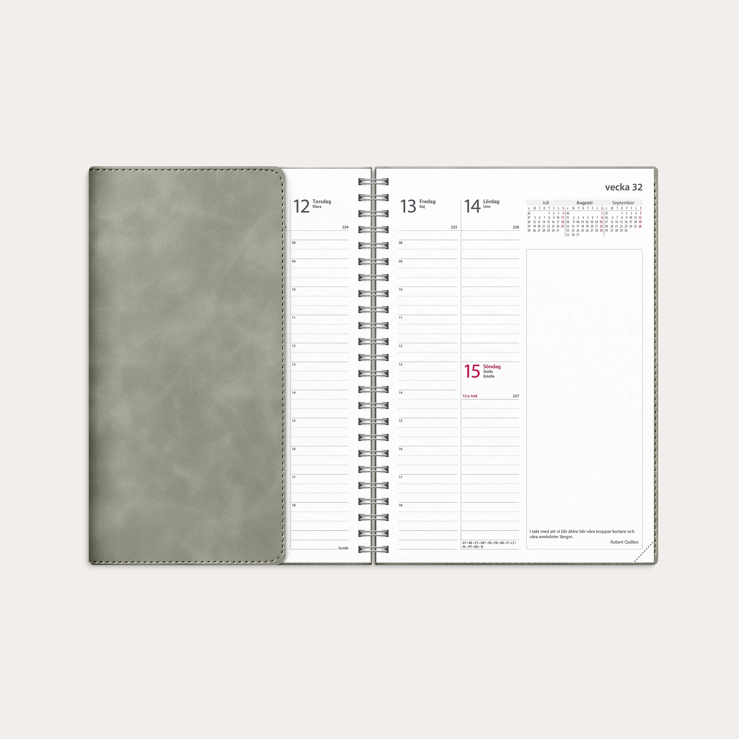 Kalender 2027 Business A5 Twist grå