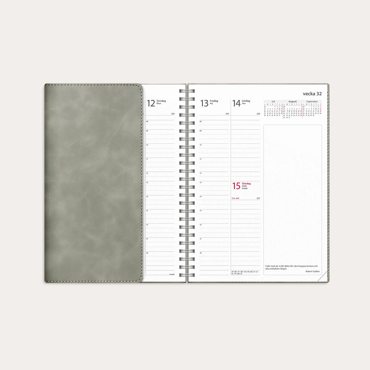 Kalender 2027 Business A5 Twist grå