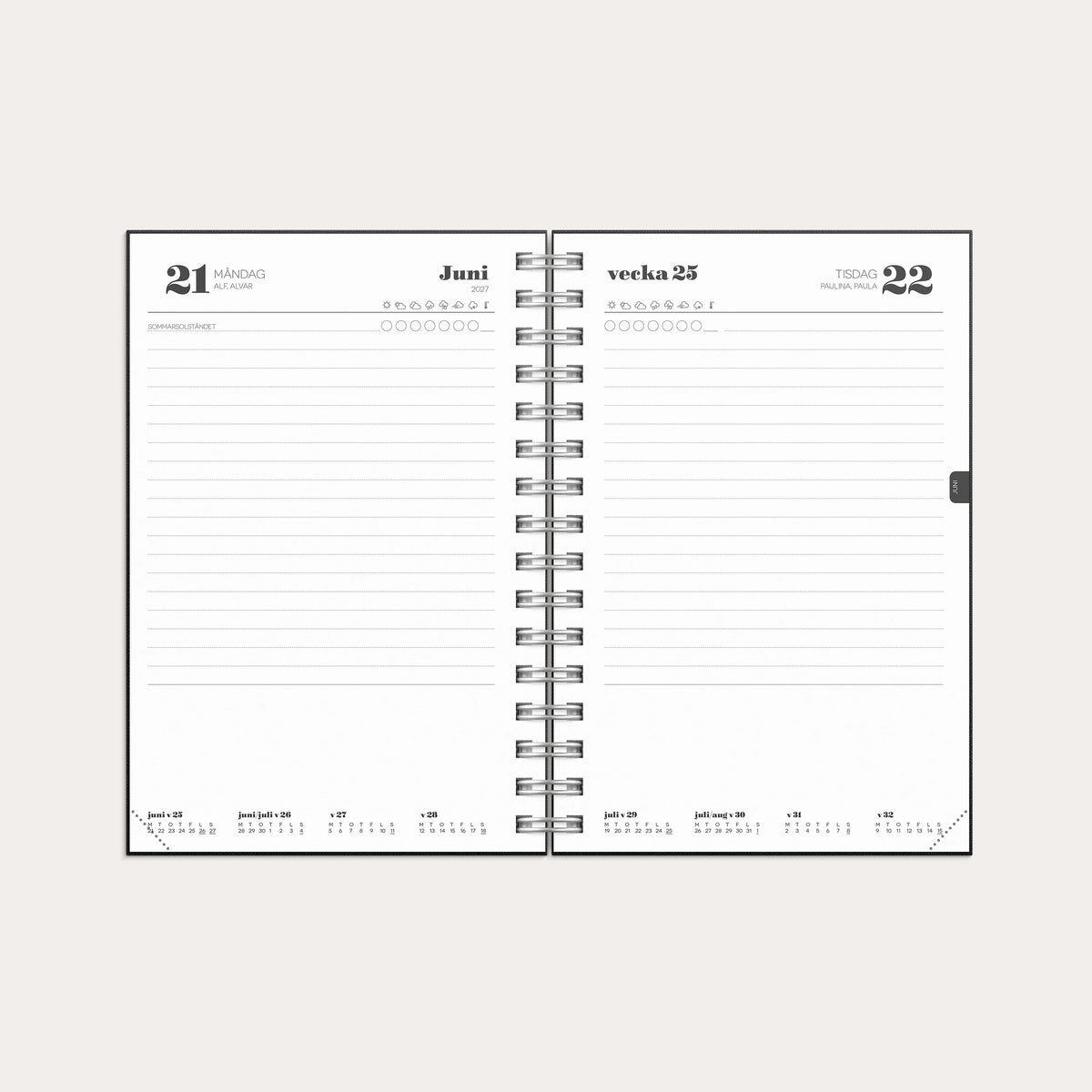 Dagbok Textile 2027 svart