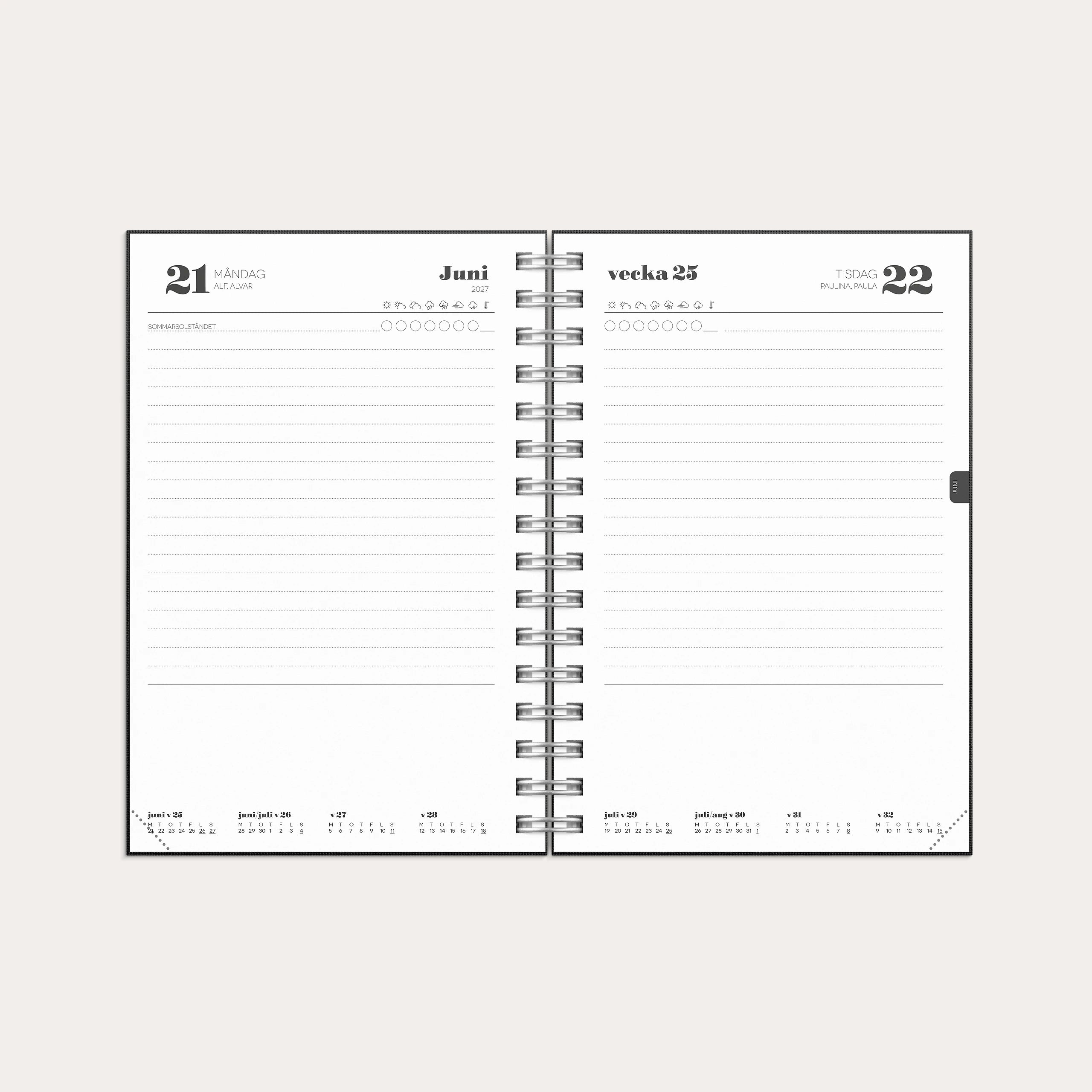 Dagbok Textile 2027 svart