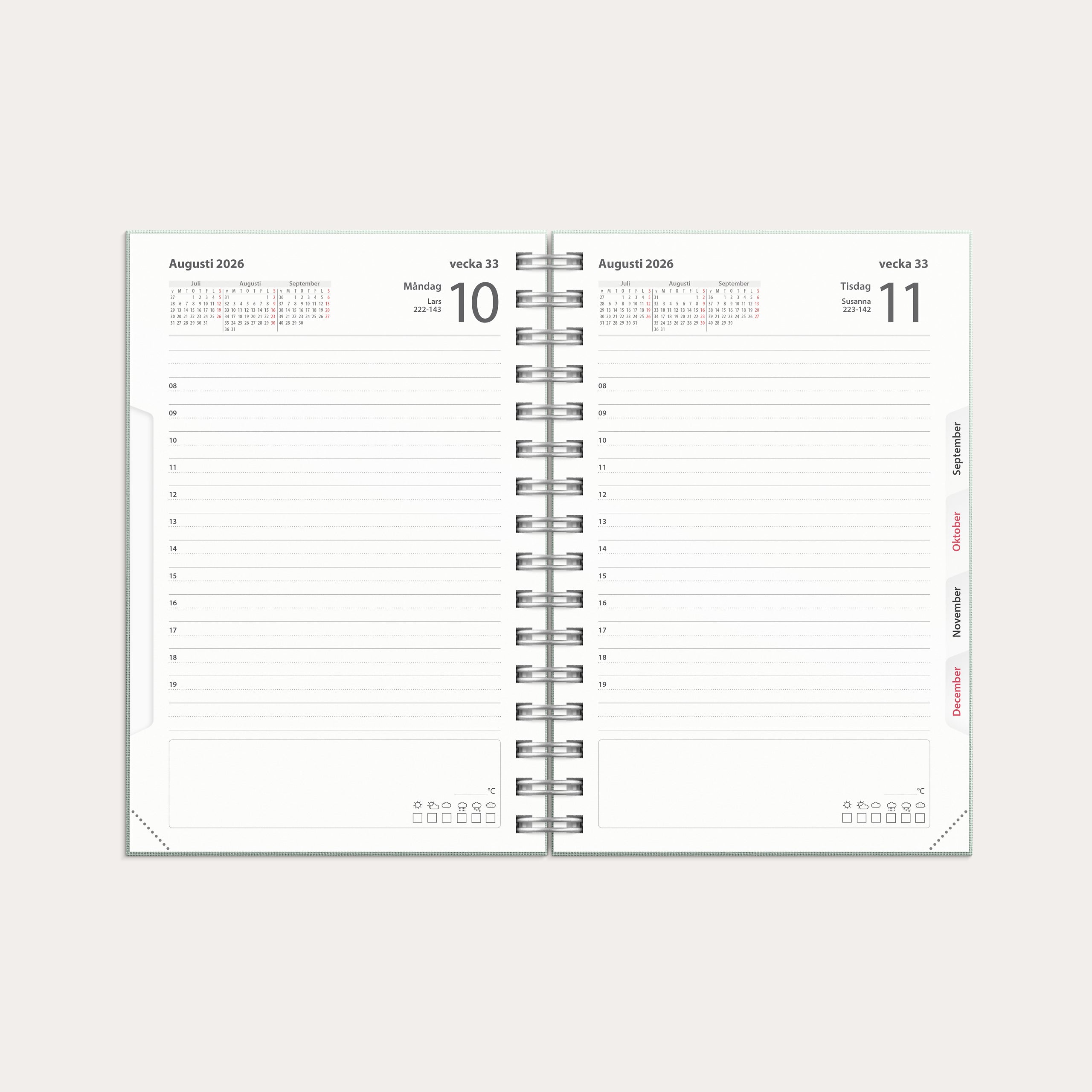 Dagbok Textile 2026 grön