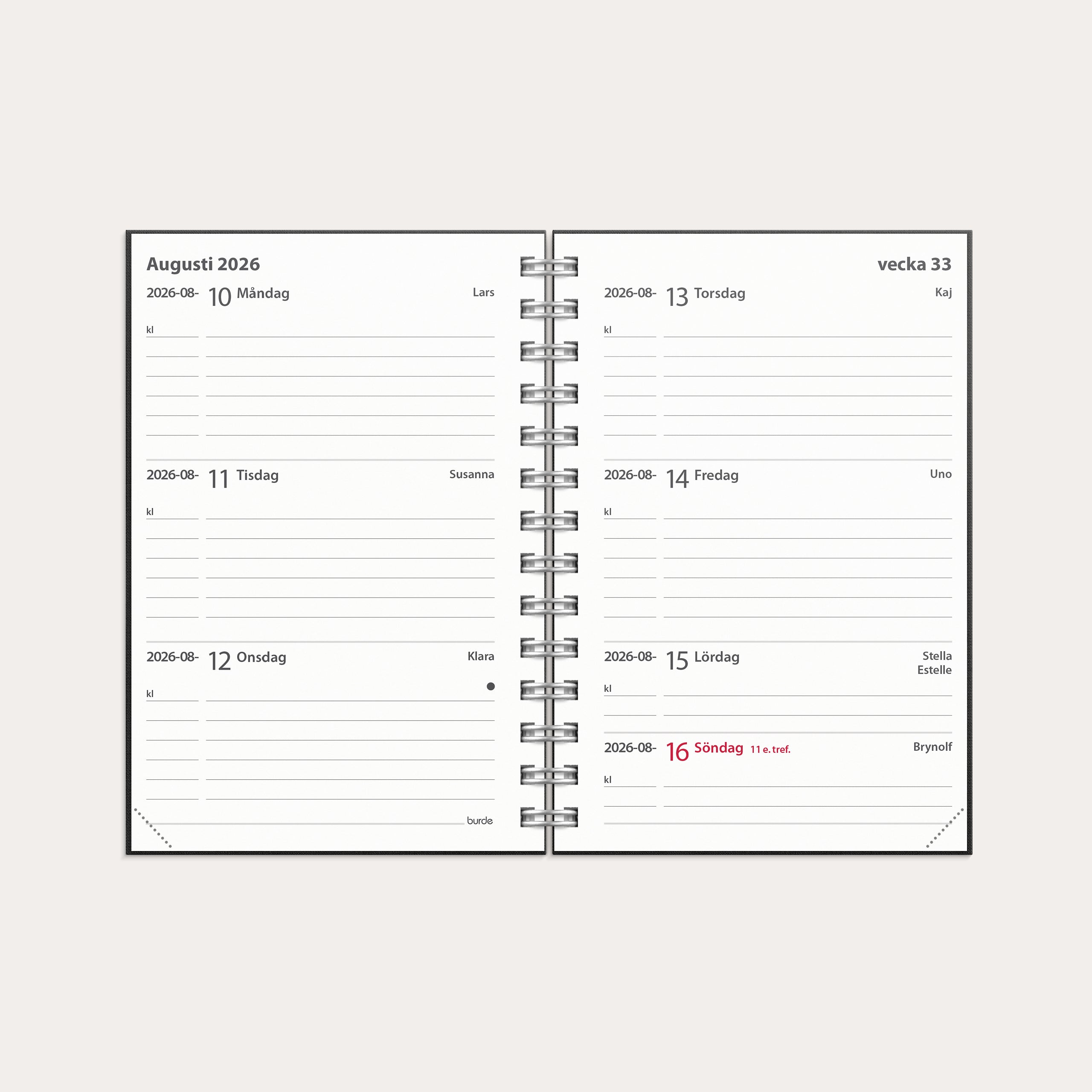 Kalender 2026 Leader Textile svart