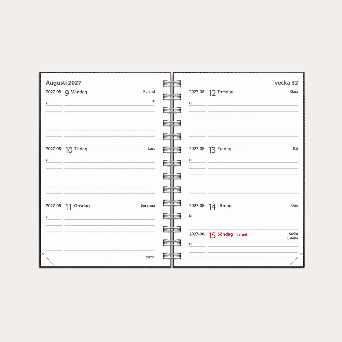 Kalender 2027 Leader Textile svart