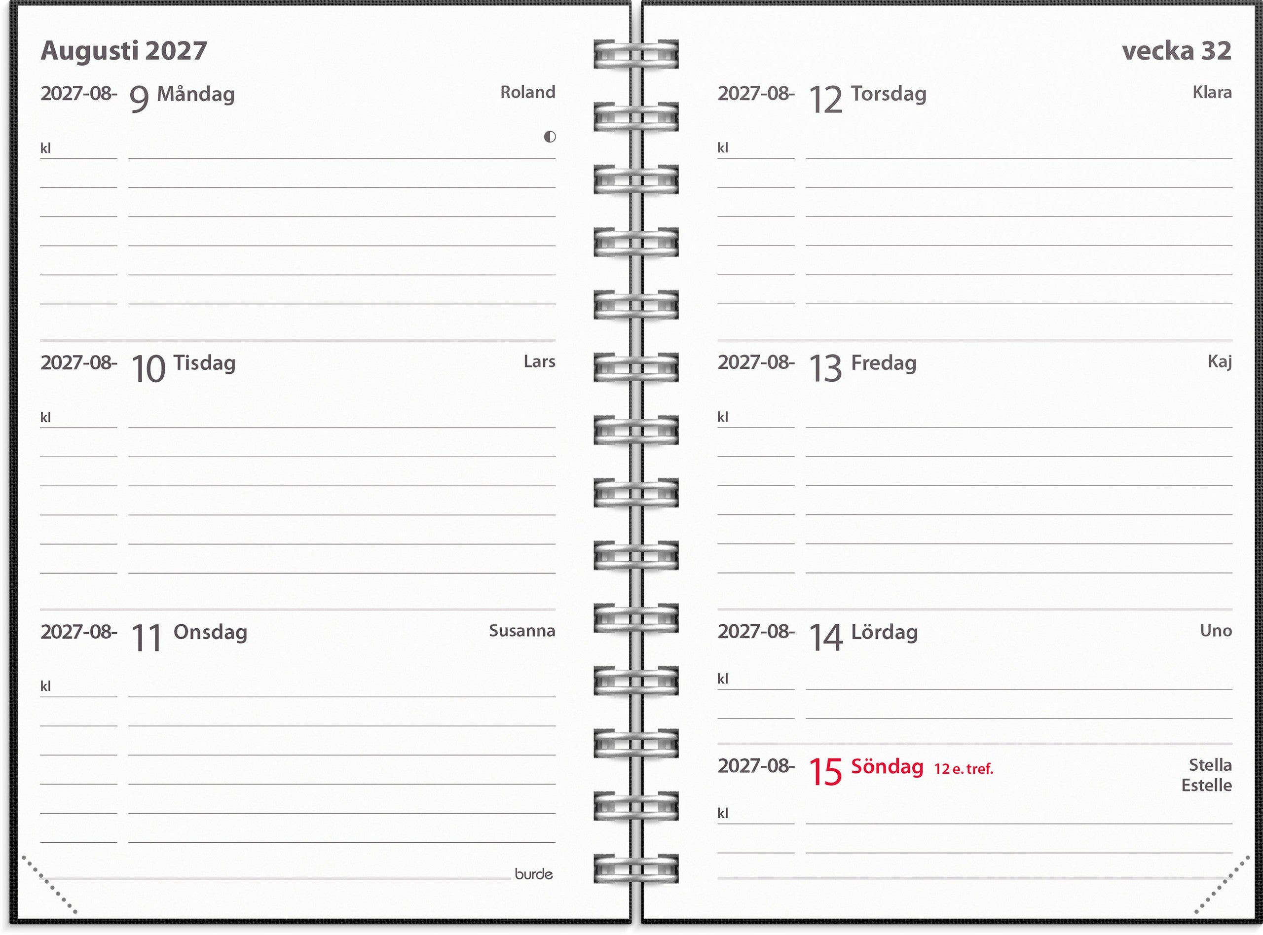 Kalender 2027 Leader Textile svart
