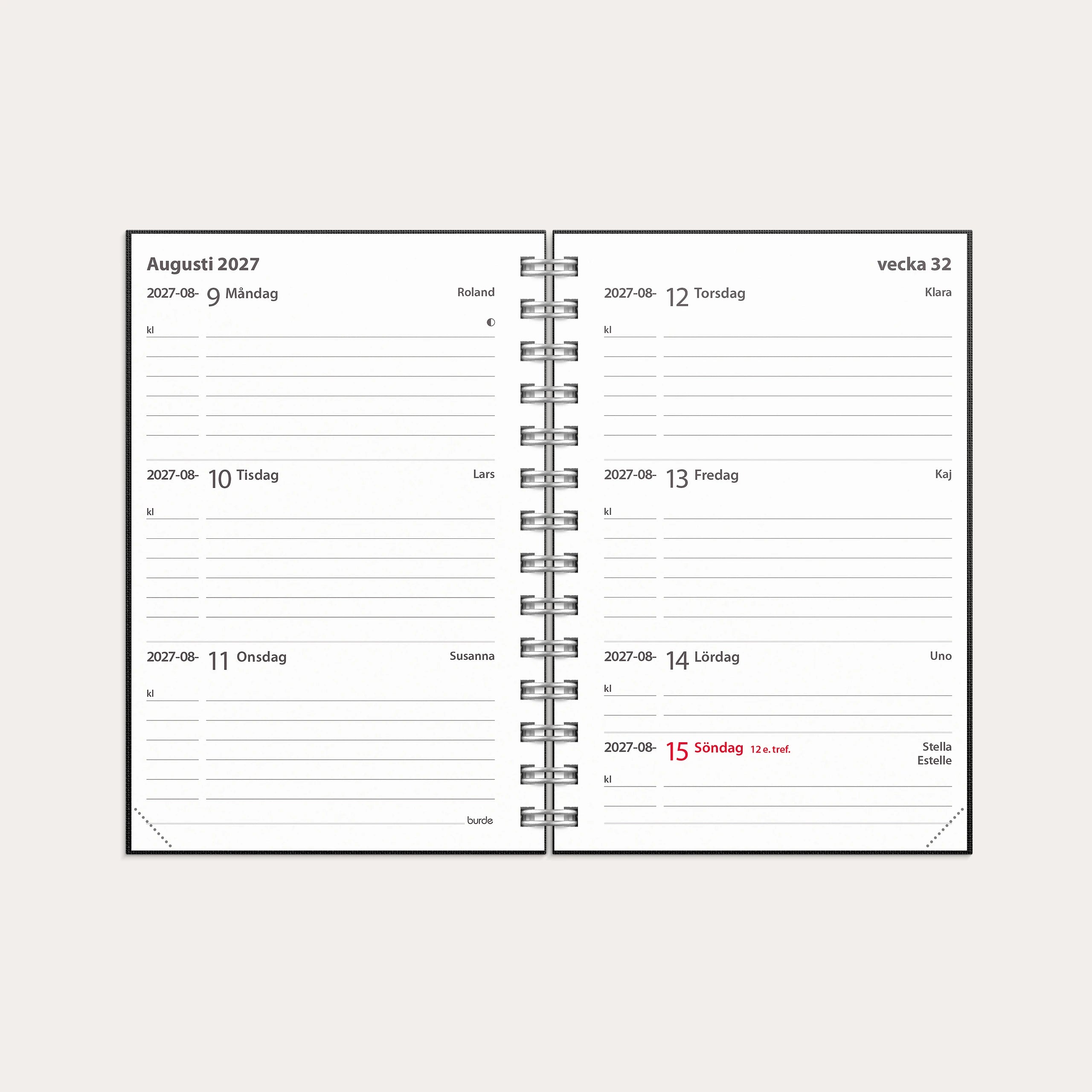 Kalender 2027 Leader Textile svart