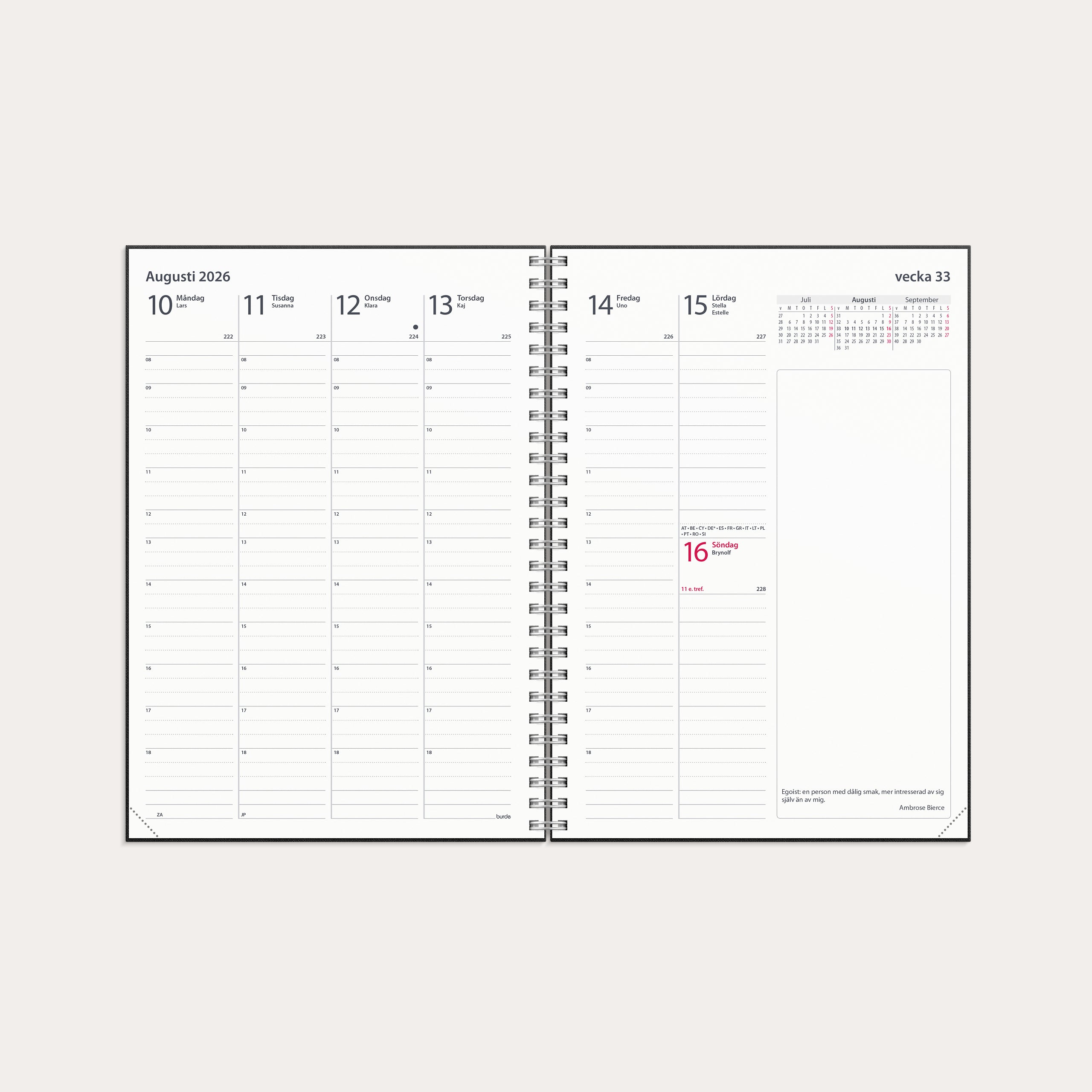 Kalender 2026 Business A5 Textile svart