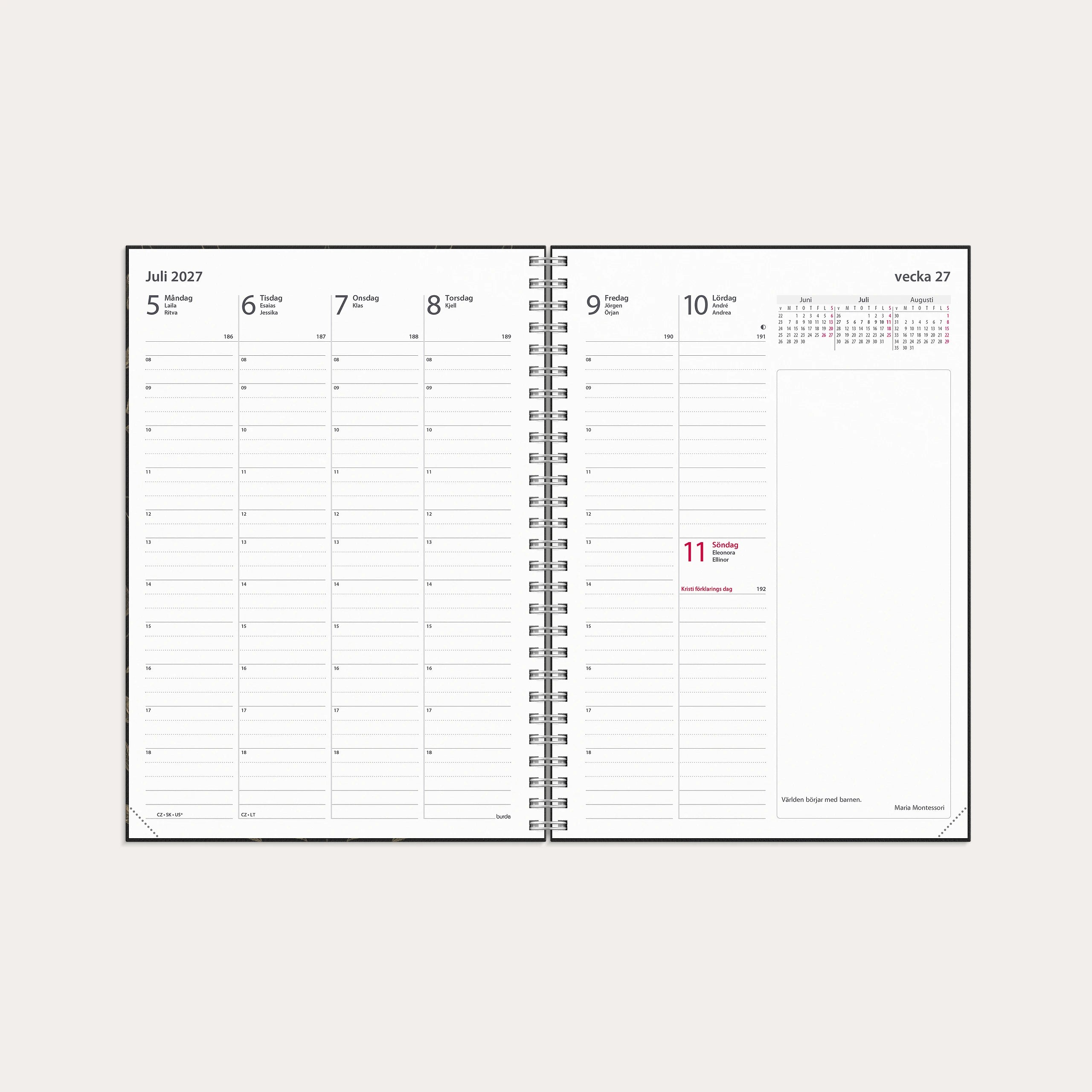 Kalender 2027 Business A5 Textile svart