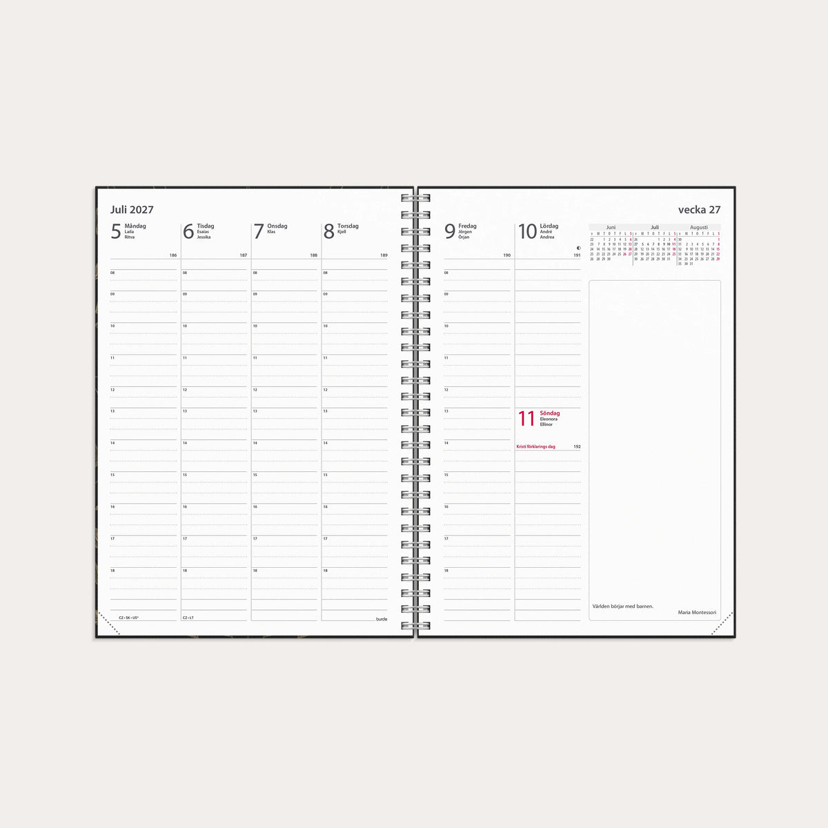 Kalender 2027 Business A5 Textile svart