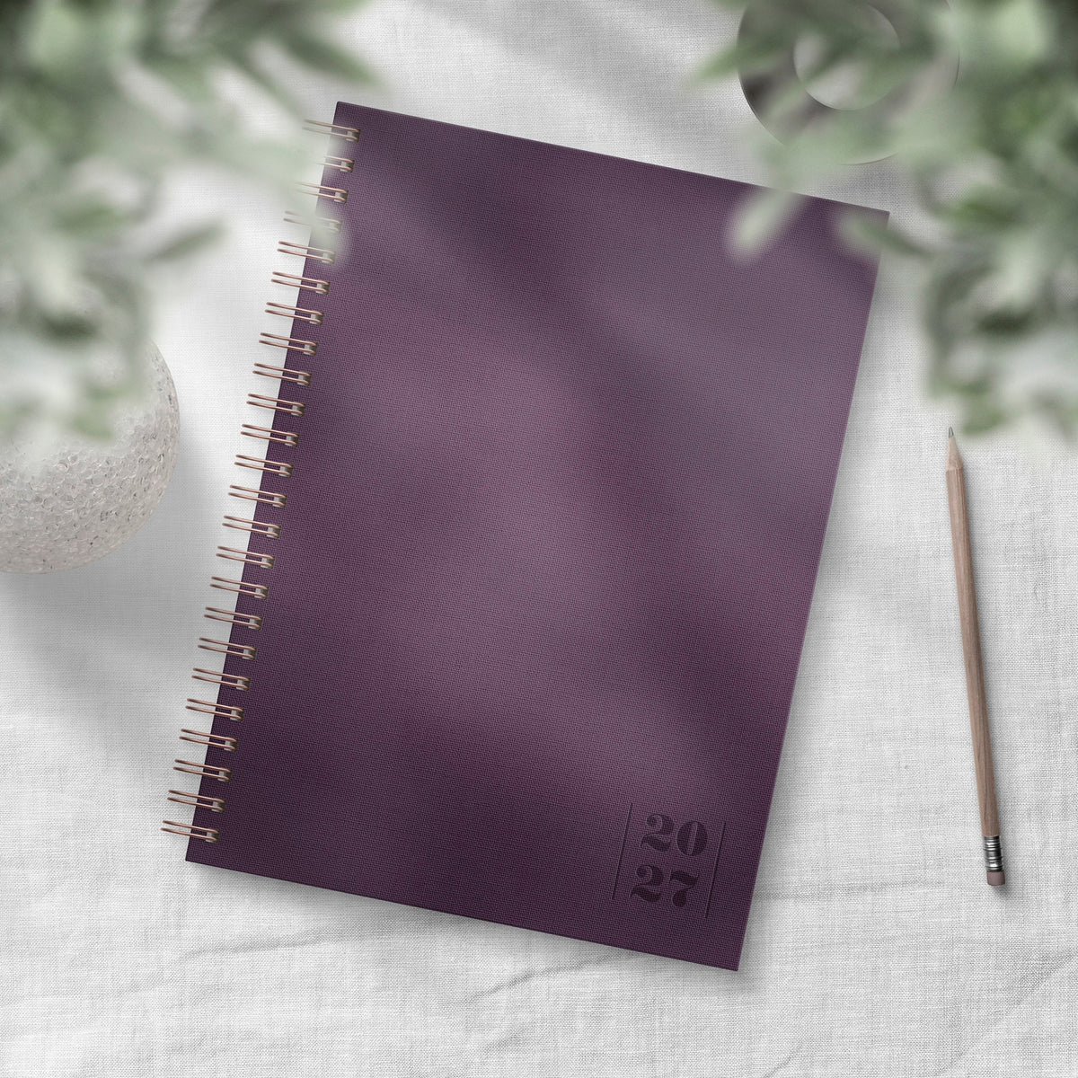 Kalender 2027 Business A5 Textile plommon