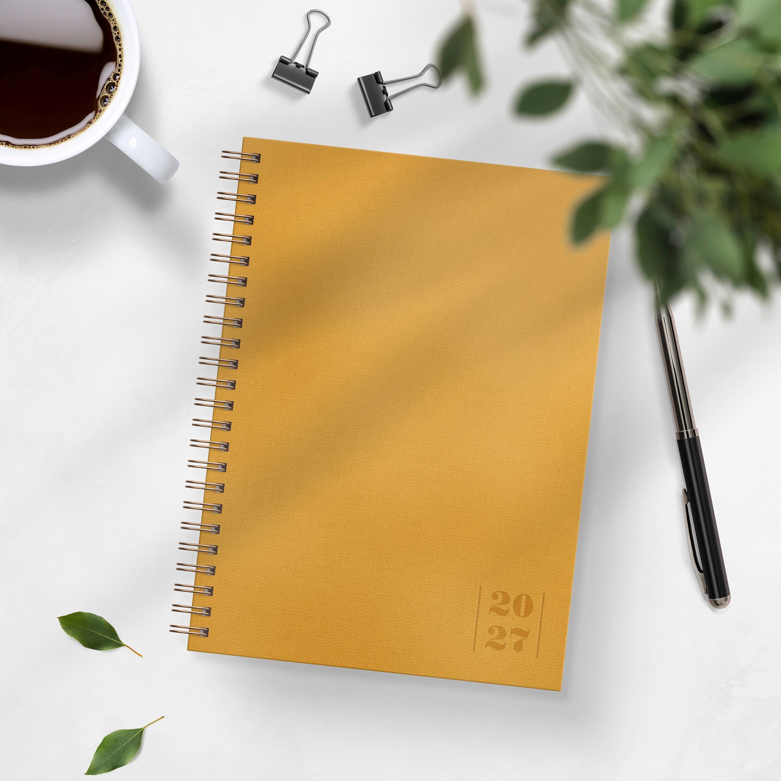 Kalender 2027 Business A5 Textile senapsgul