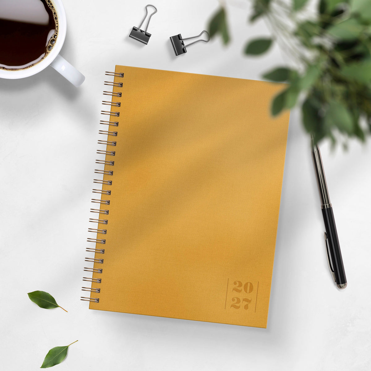Kalender 2027 Business A5 Textile senapsgul