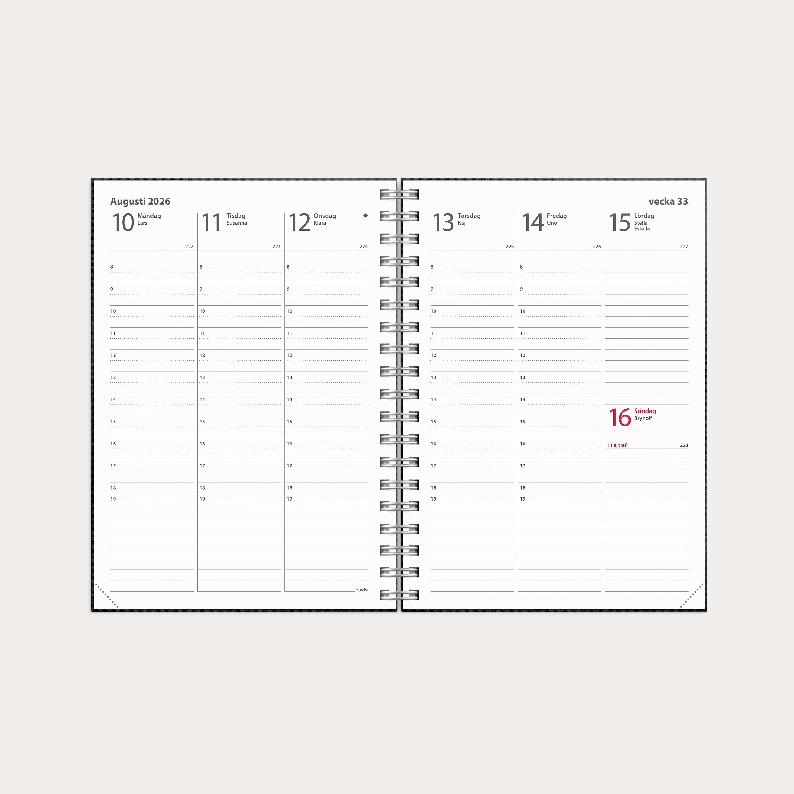 Kalender 2026 Weekly A6 Textile svart