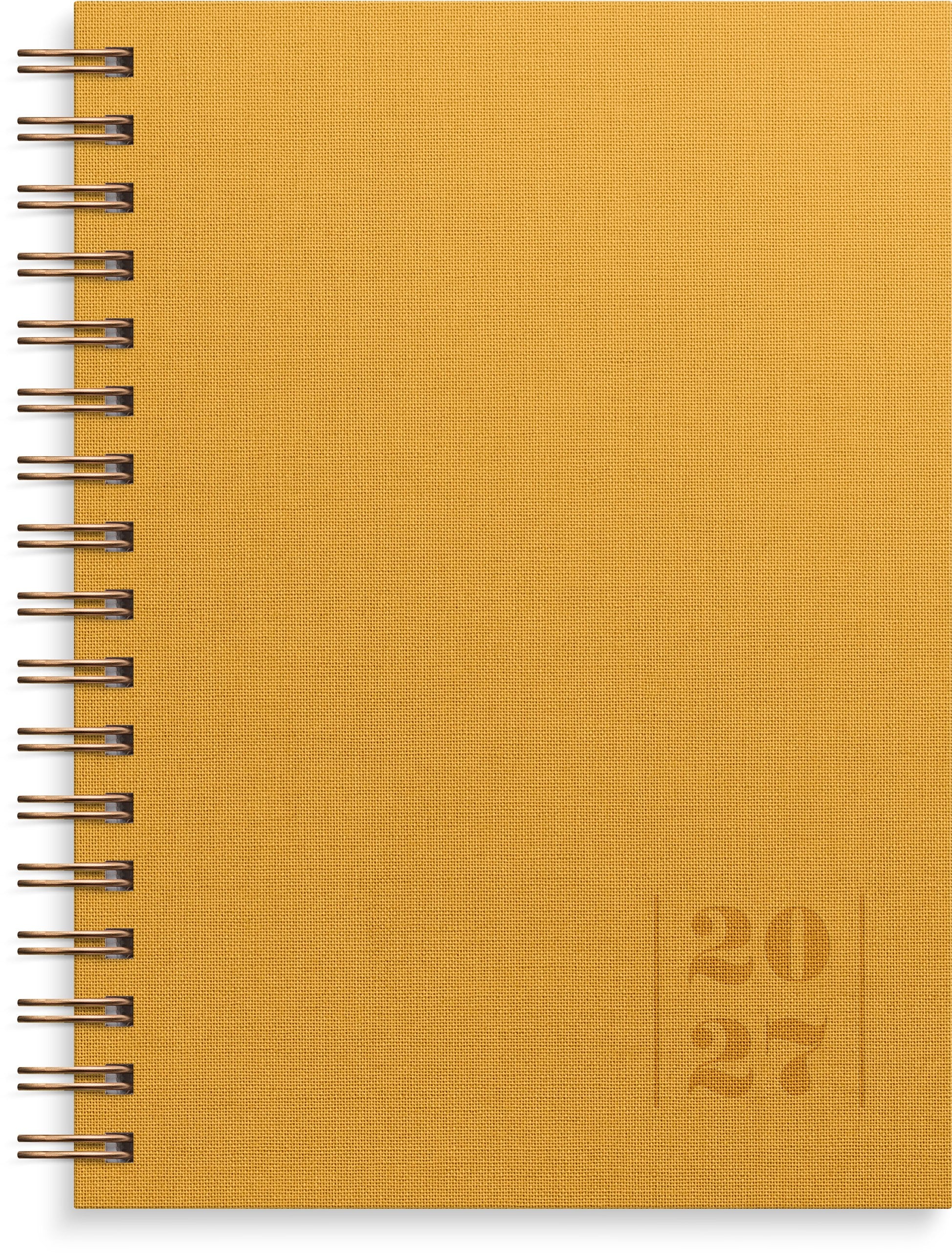 Kalender 2027 Weekly A6 Textile senapsgul