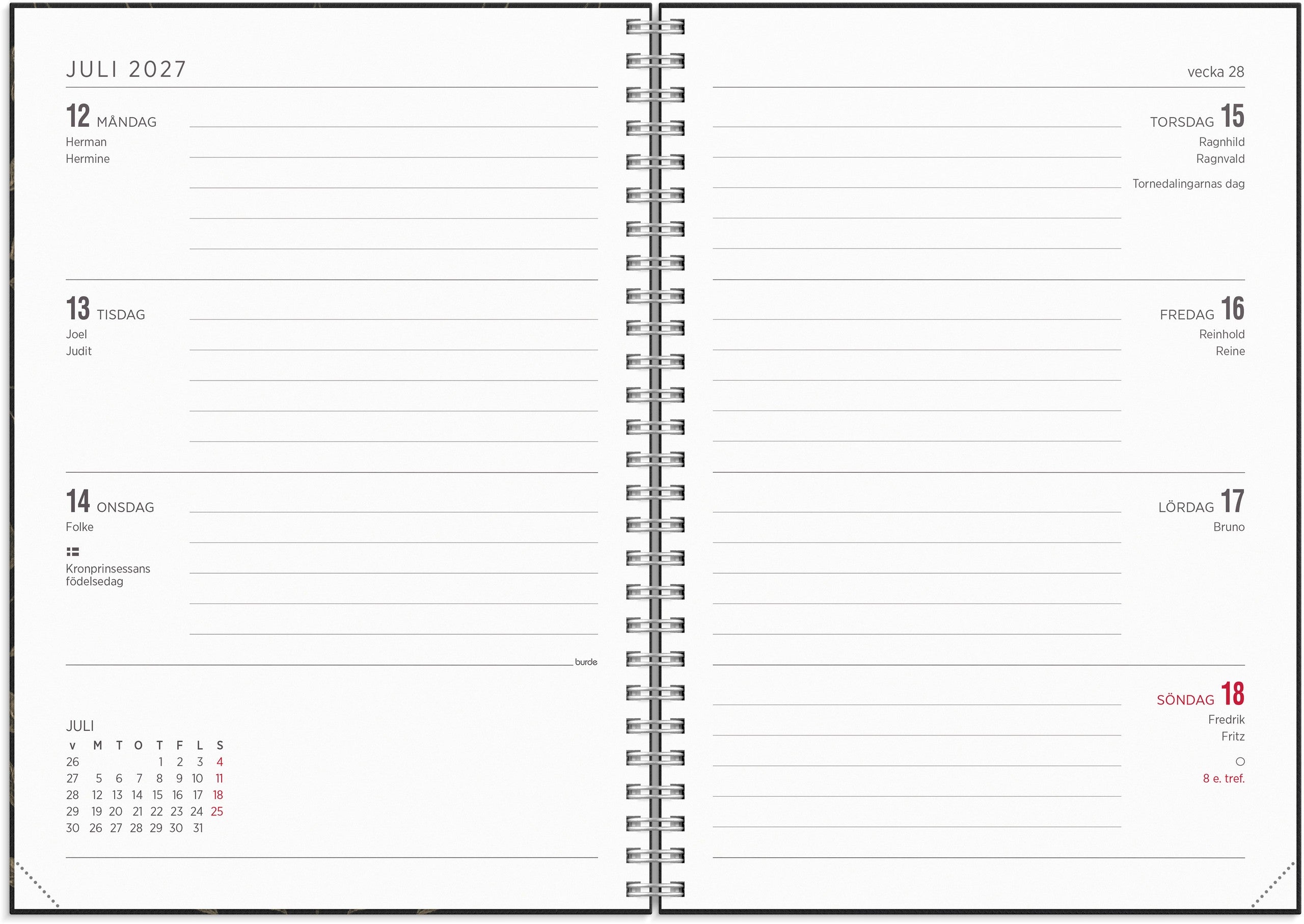 Kalender 2027 Senator A5 Textile svart