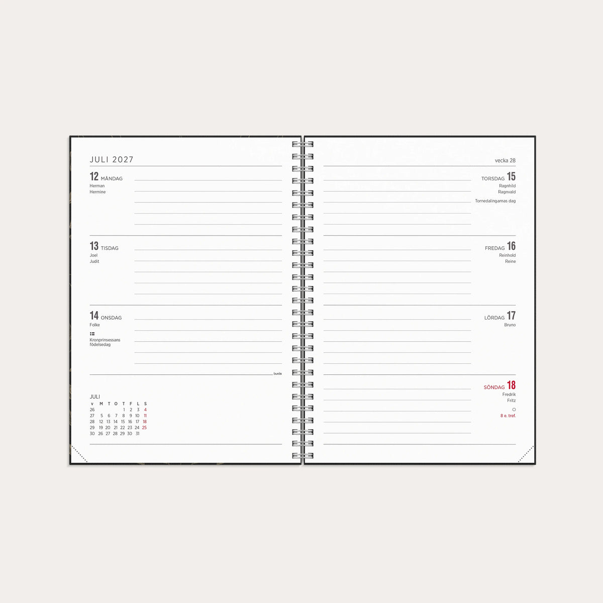 Kalender 2027 Senator A5 Textile svart