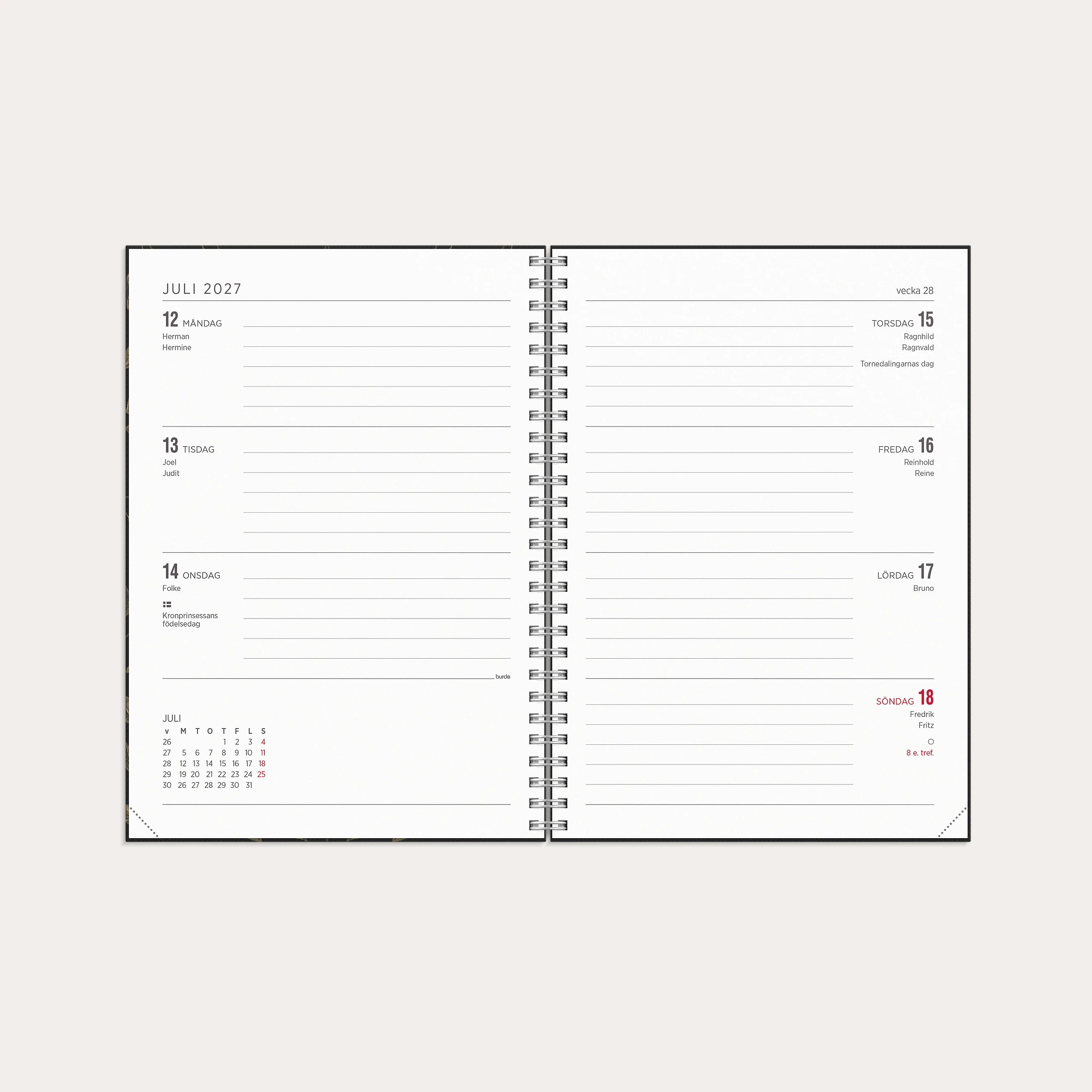 Kalender 2027 Senator A5 Textile svart