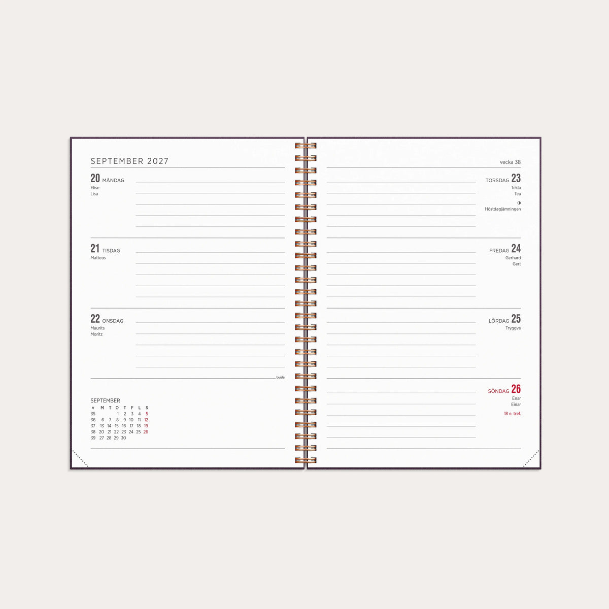 Kalender 2027 Senator A5 Textile plommon