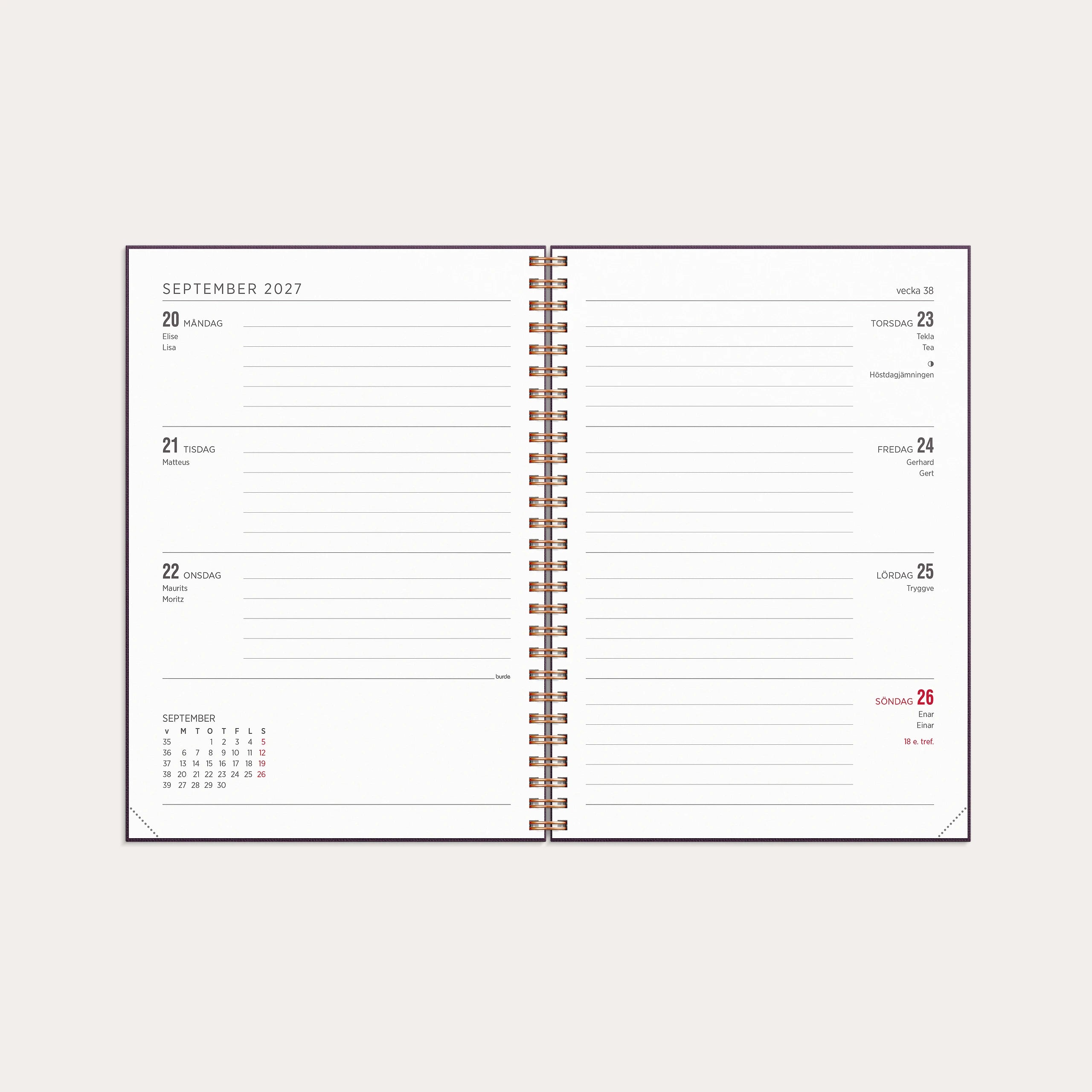 Kalender 2027 Senator A5 Textile plommon