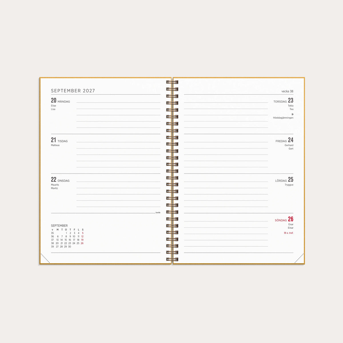 Kalender 2027 Senator A5 Textile senapsgul