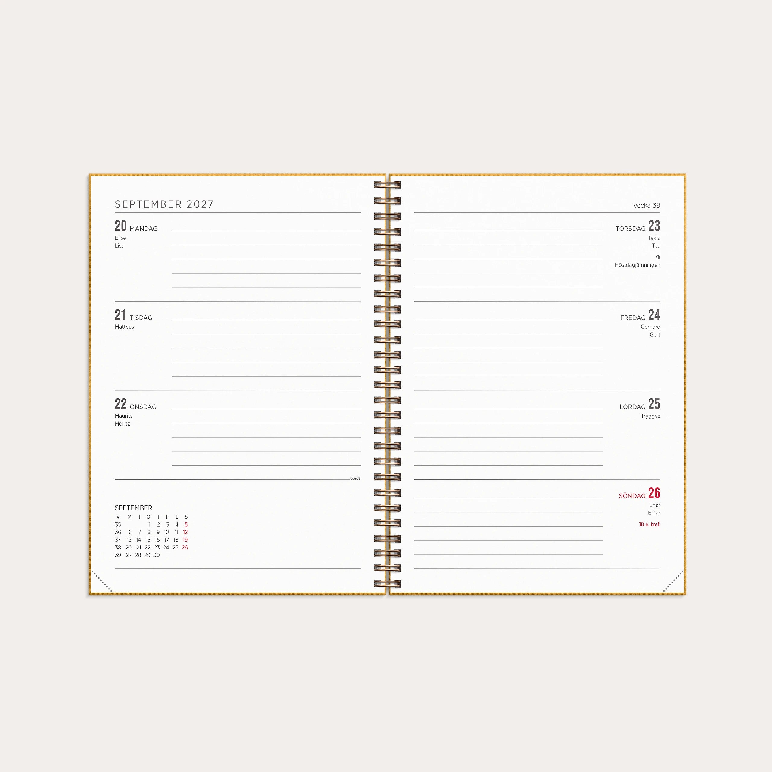 Kalender 2027 Senator A5 Textile senapsgul