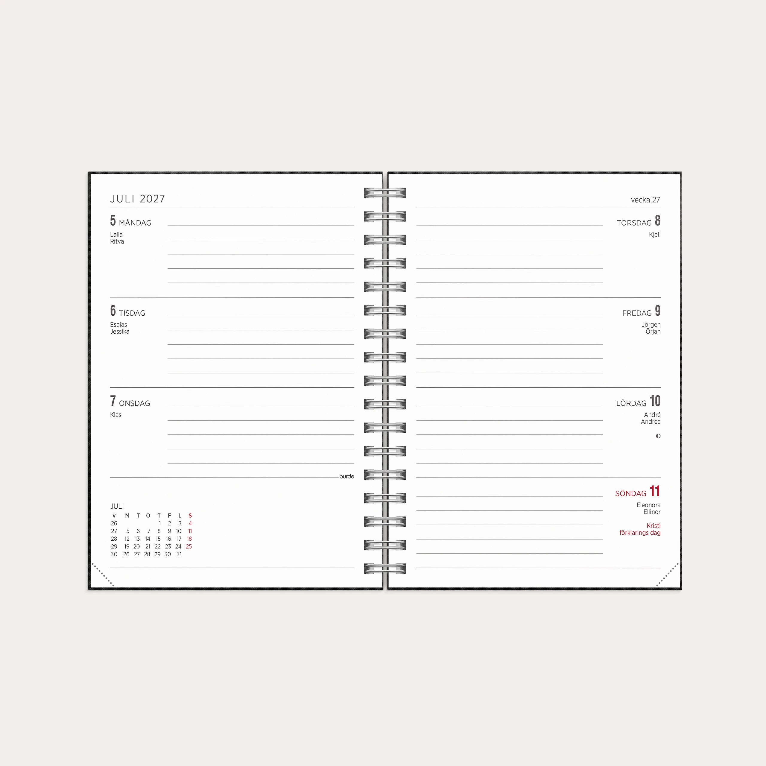 Kalender 2027 Senator A6 Textile svart