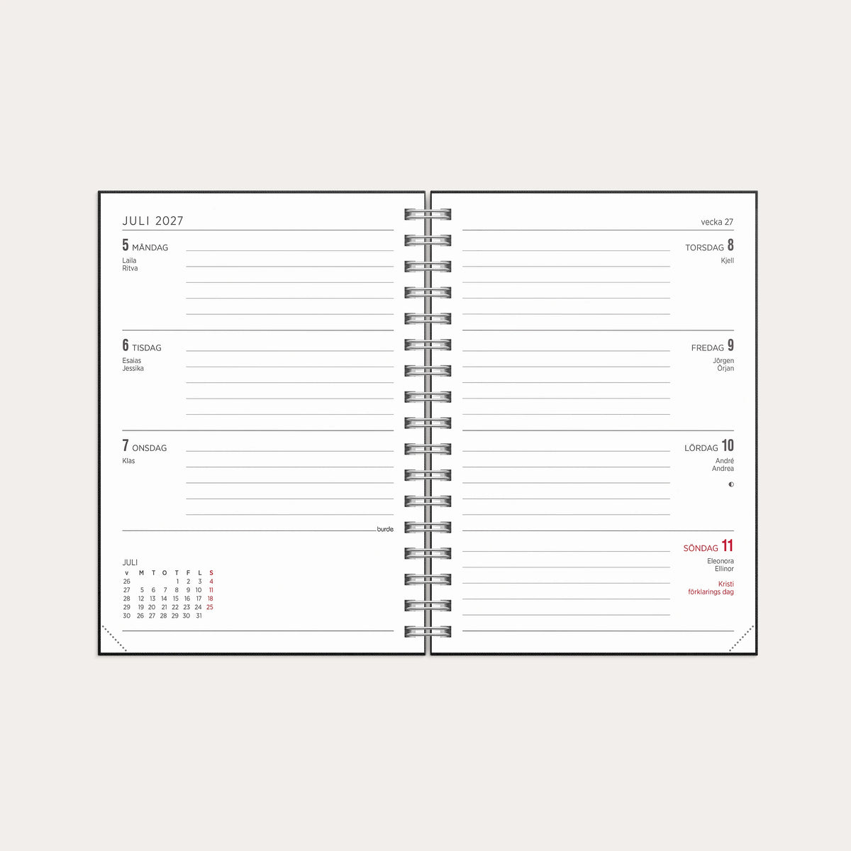 Kalender 2027 Senator A6 Textile svart