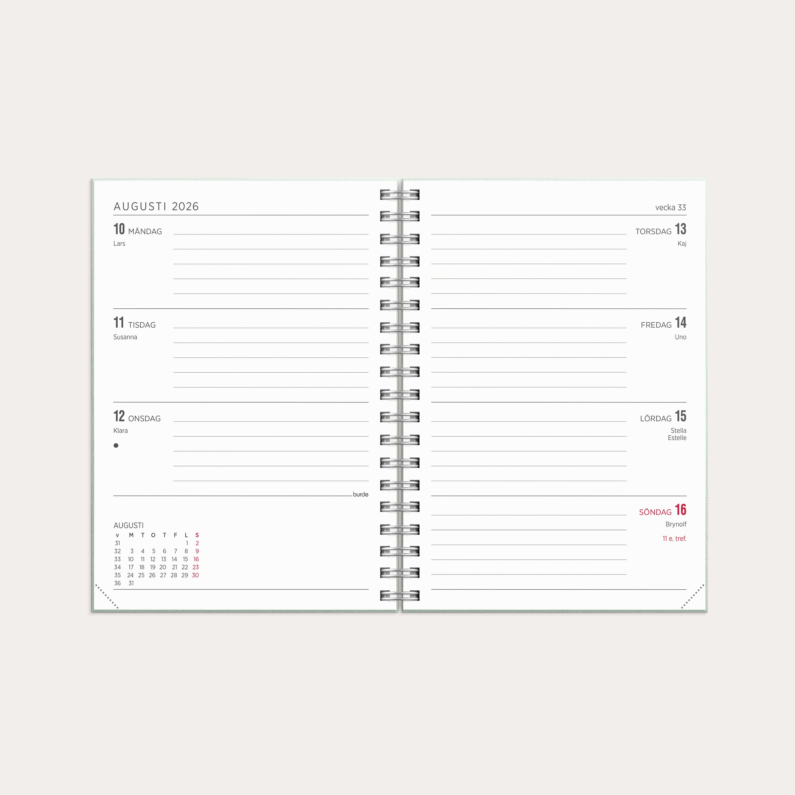 Kalender 2026 Senator A6 Textile grön