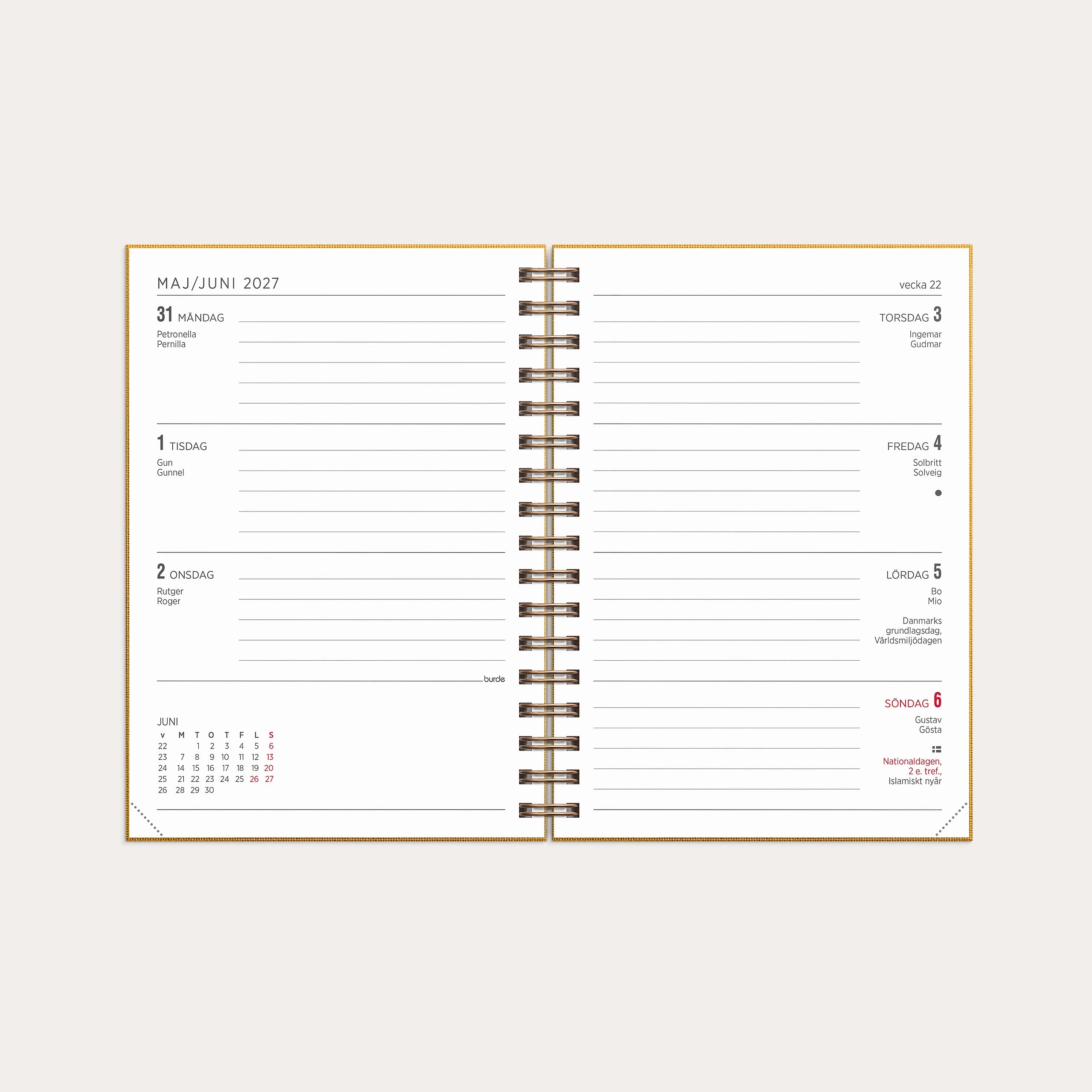 Kalender 2027 Senator A6 Textile senapsgul