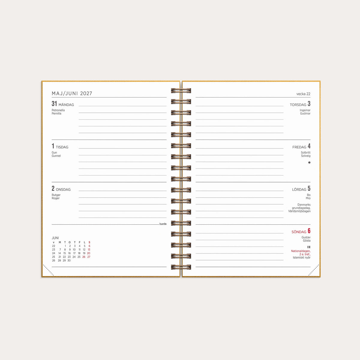 Kalender 2027 Senator A6 Textile senapsgul