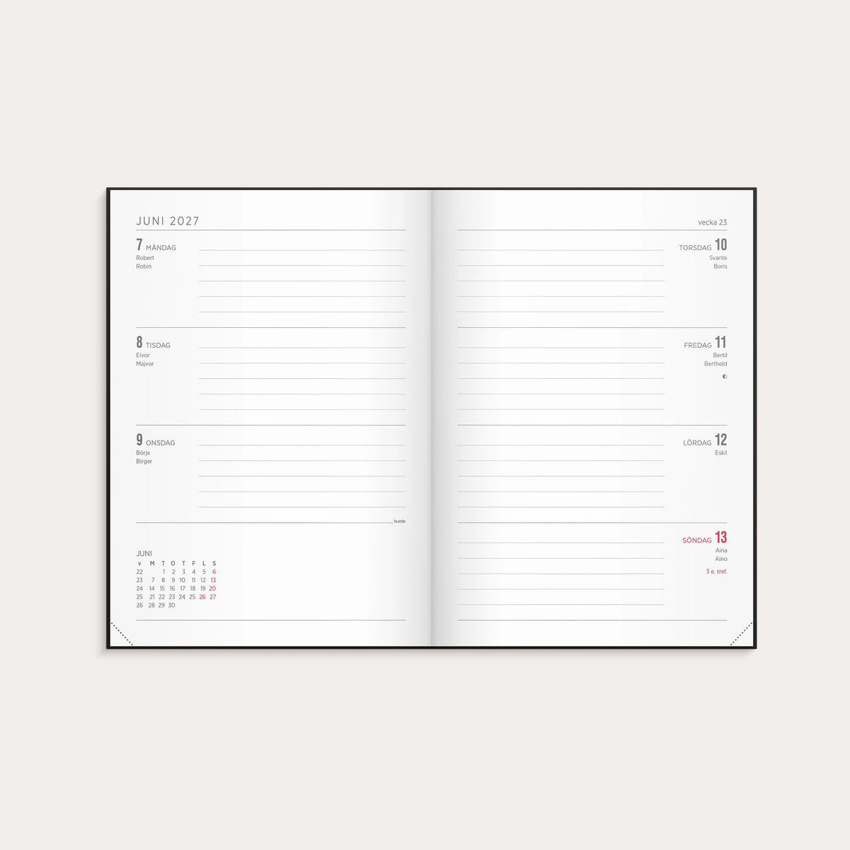 Kalender 2027 Senator A5 Vega svart