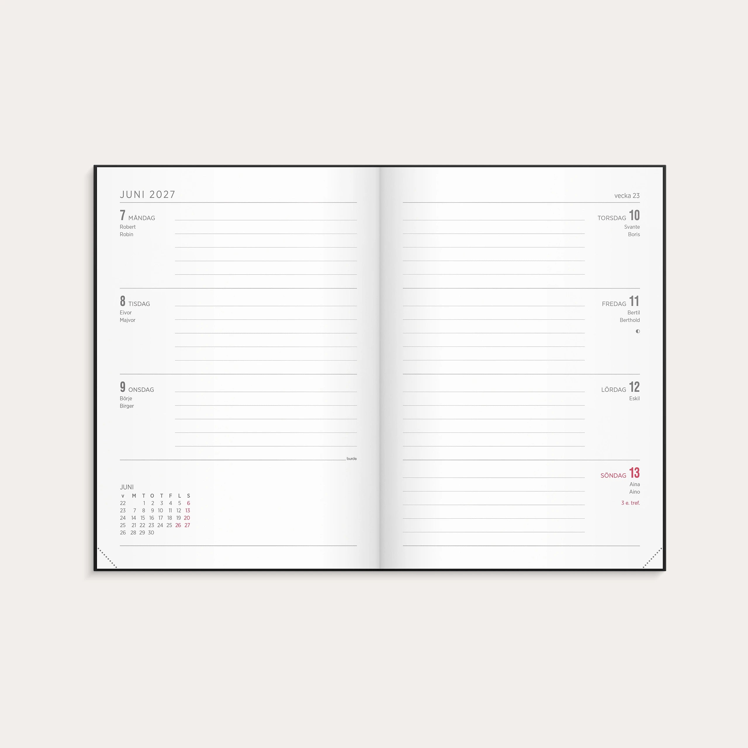 Kalender 2027 Senator A5 Vega svart