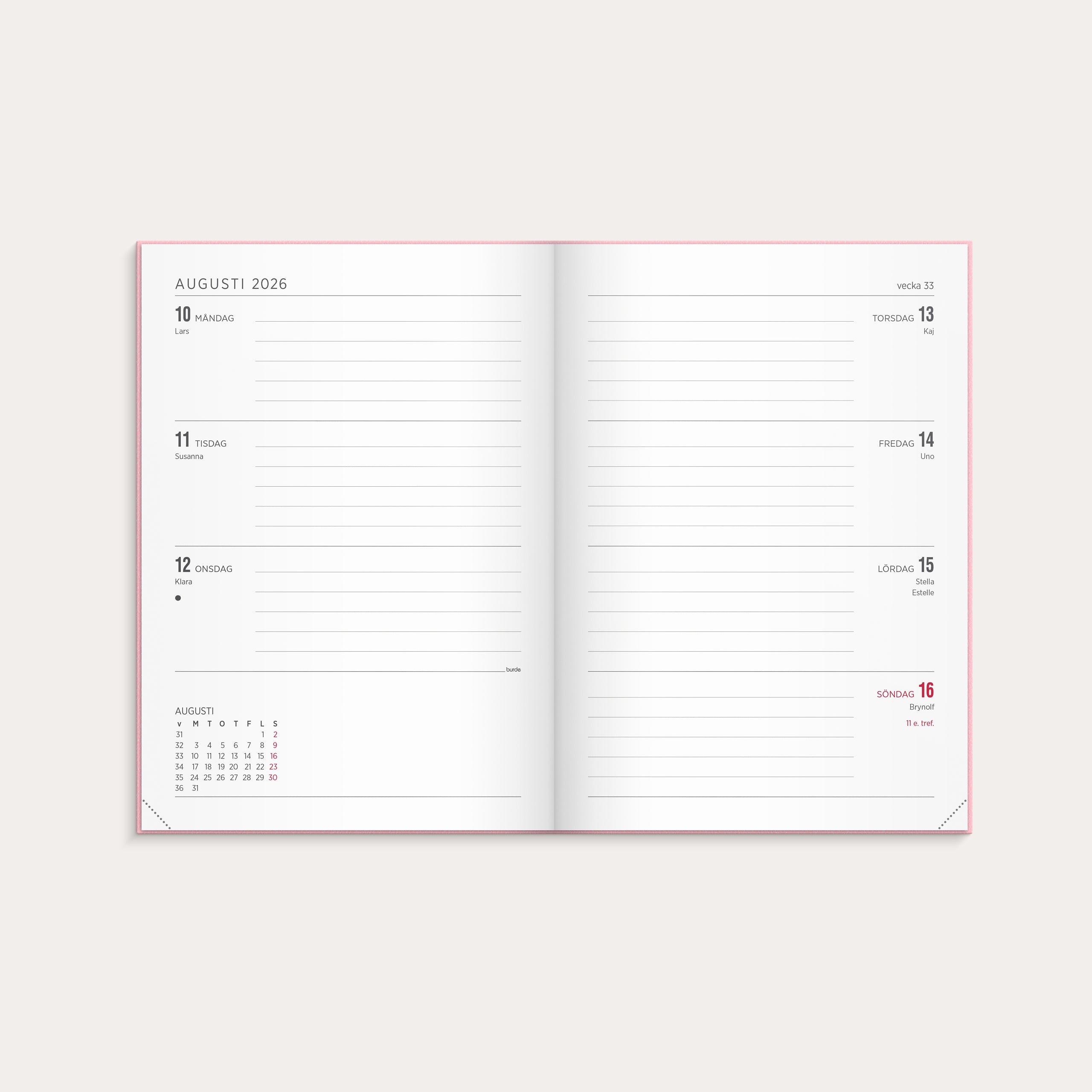 Kalender 2026 Senator A5 Vega rosa