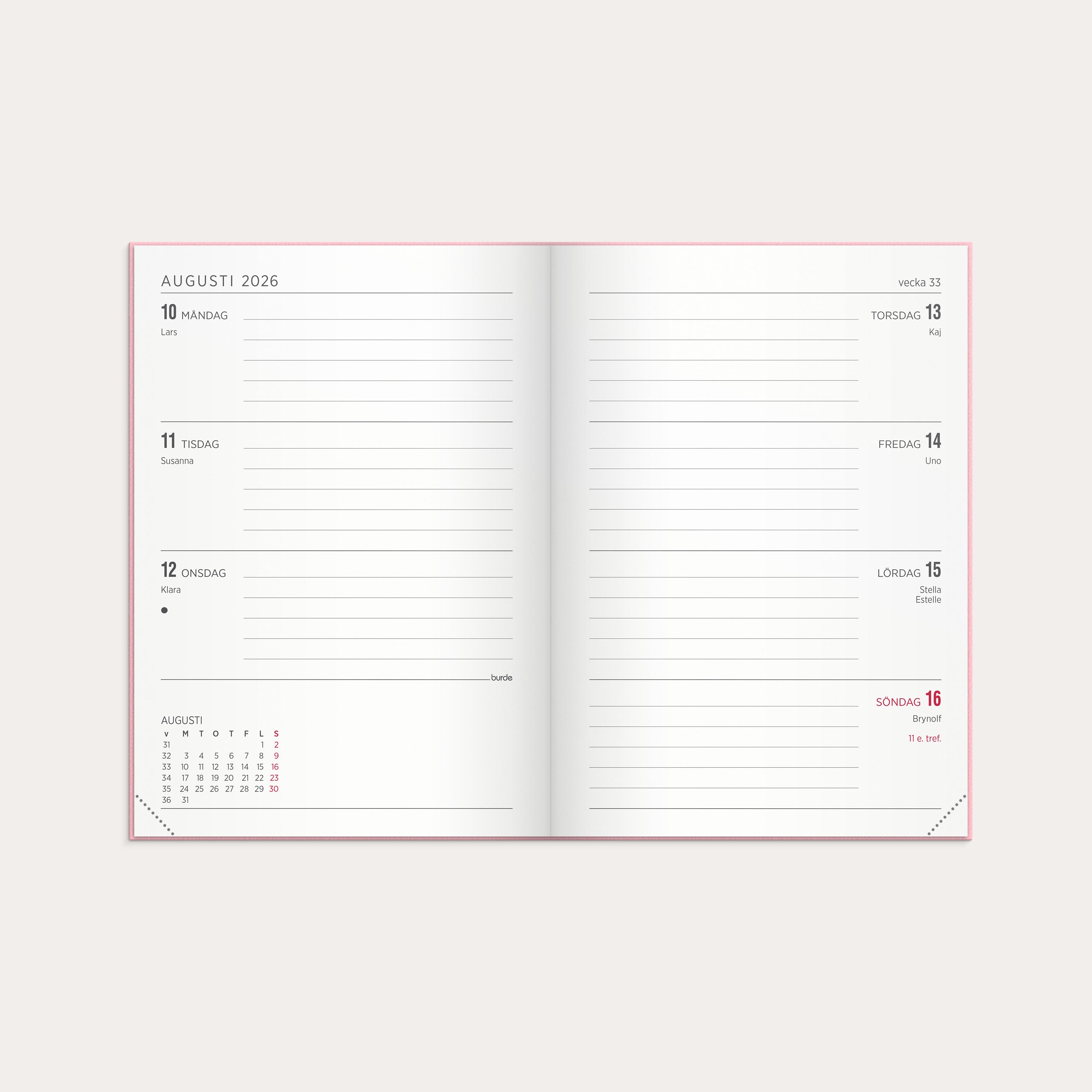 Kalender 2026 Senator A6 Vega rosa