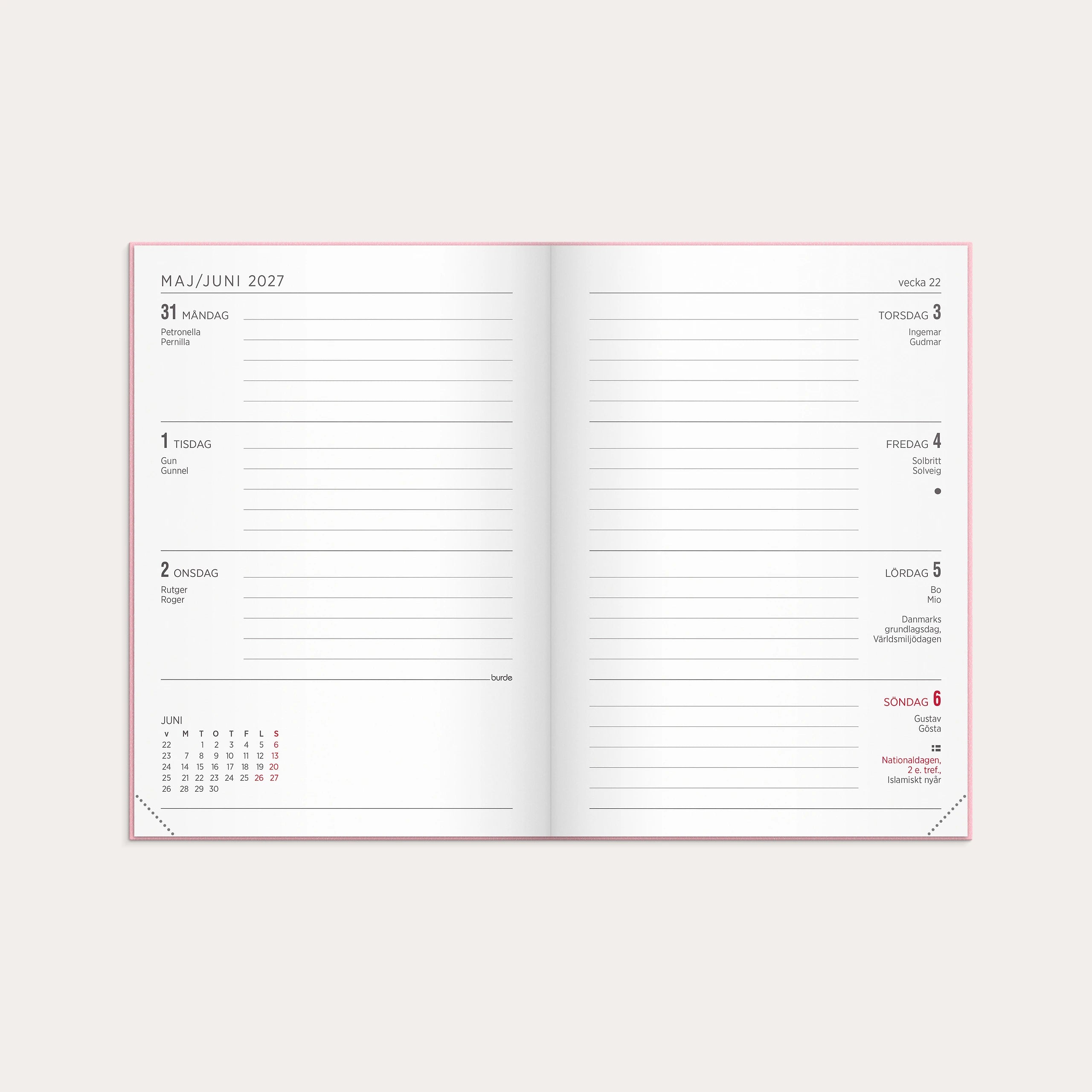 Kalender 2027 Senator A6 Vega rosa