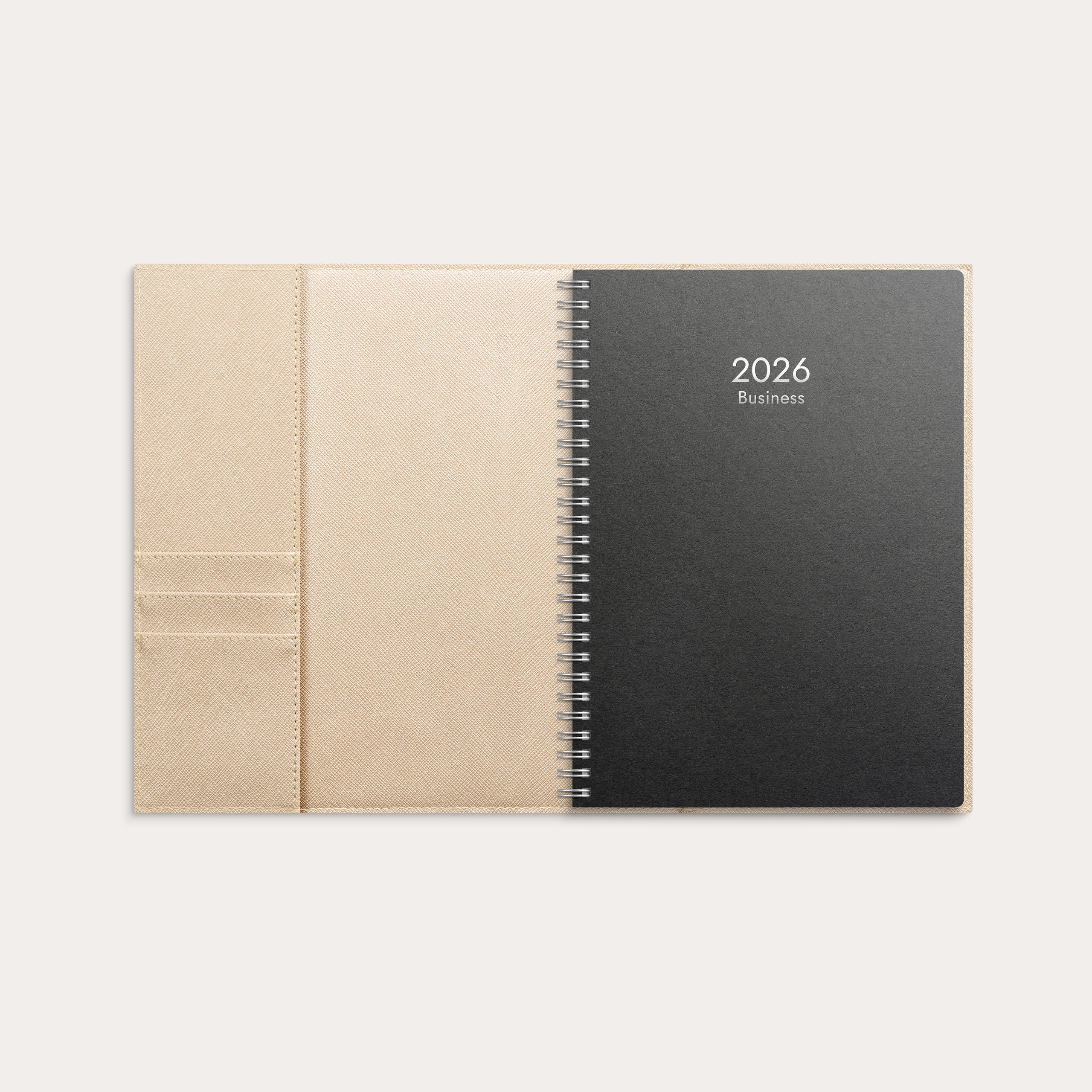 Kalender 2026 Business A5 beige konstläder Tora