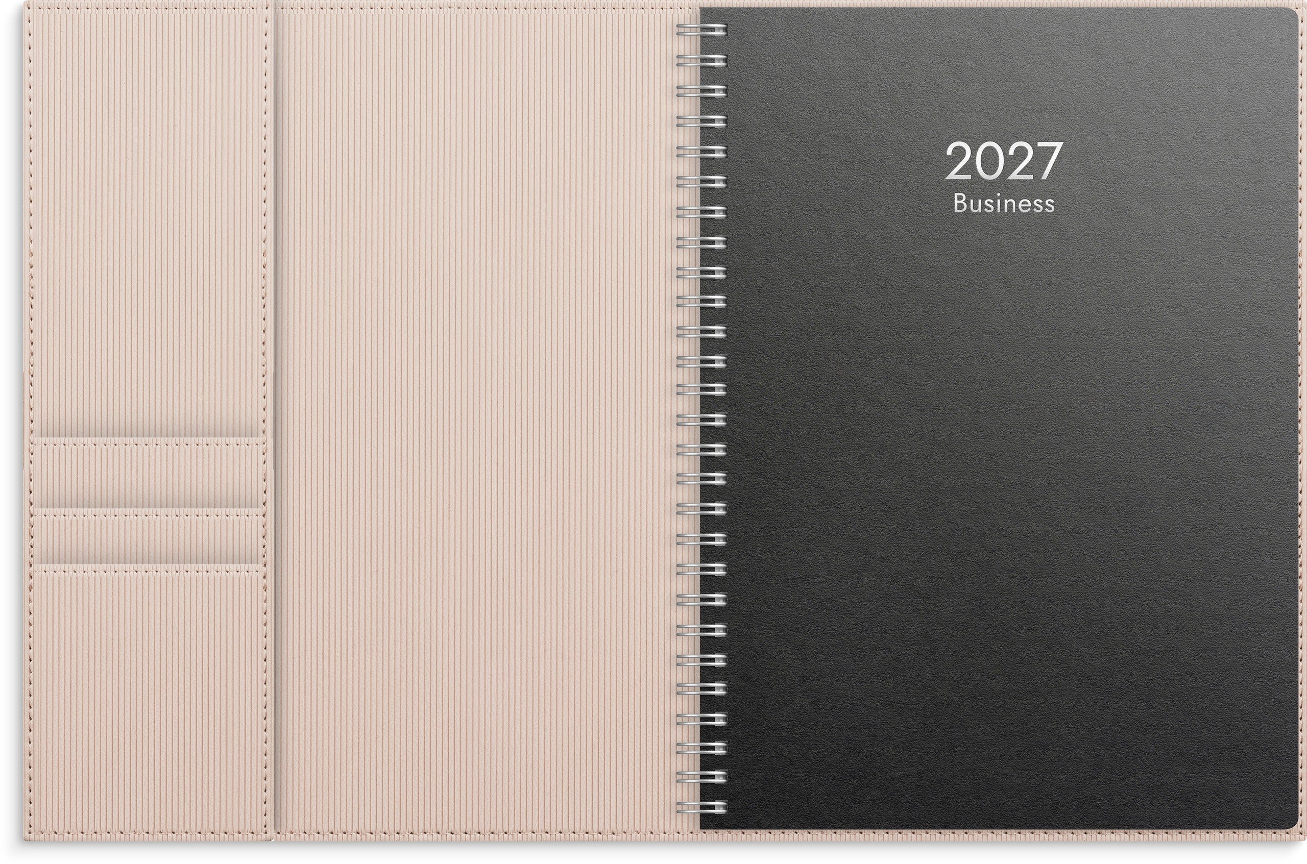 Kalender 2027 Business A5 beige konstläder