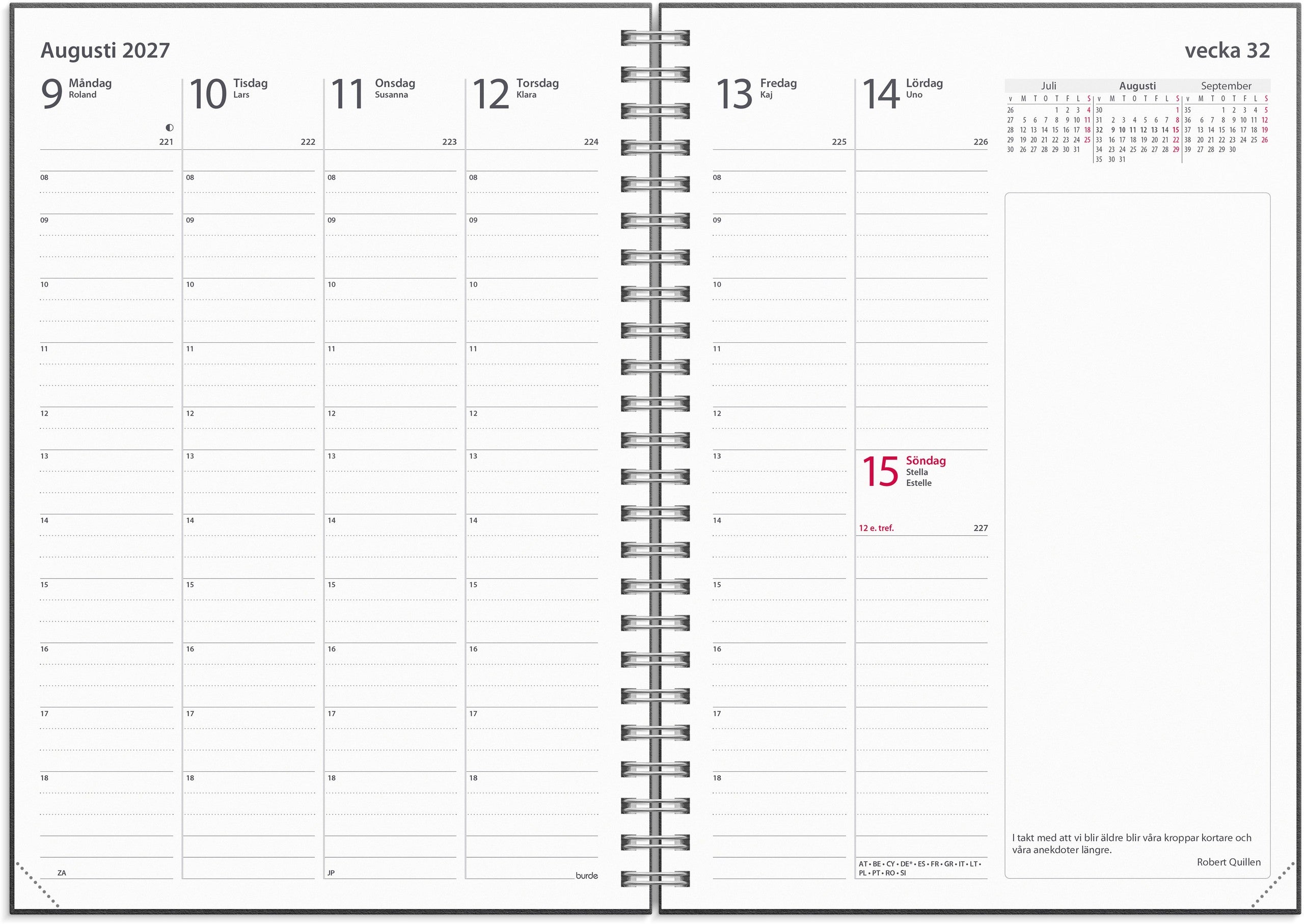 Kalender 2027 Business A5 beige konstläder