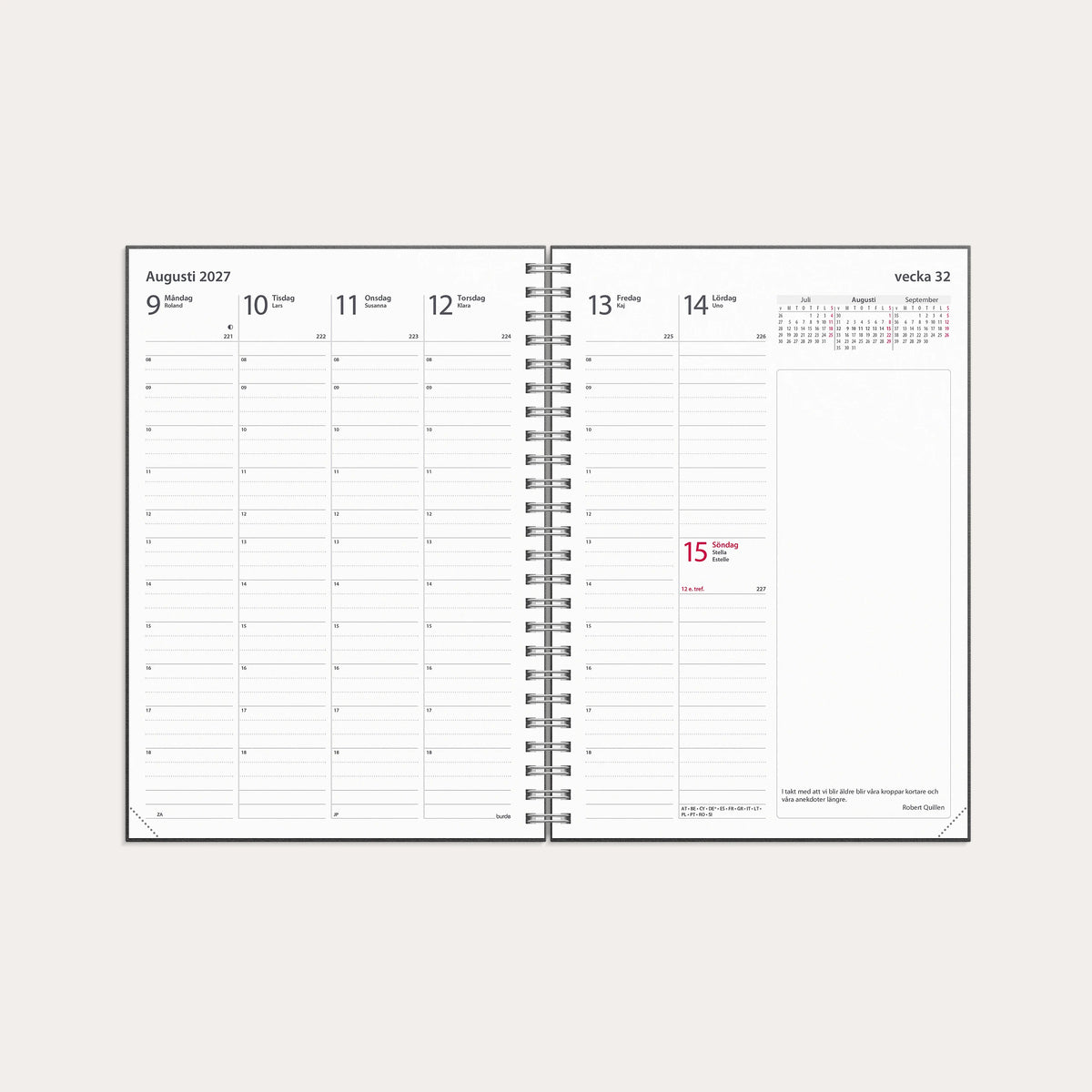 Kalender 2027 Business A5 beige konstläder