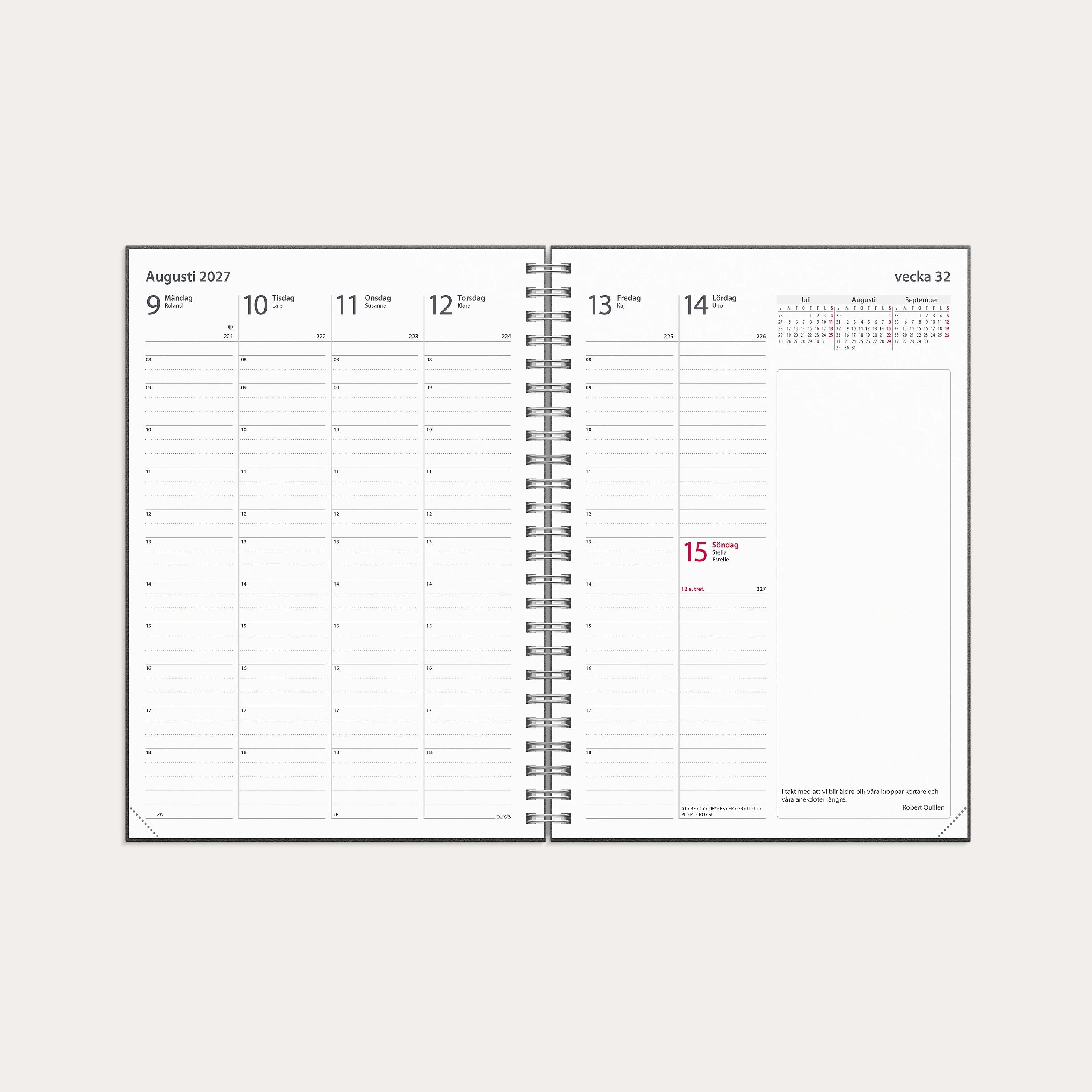 Kalender 2027 Business A5 beige konstläder