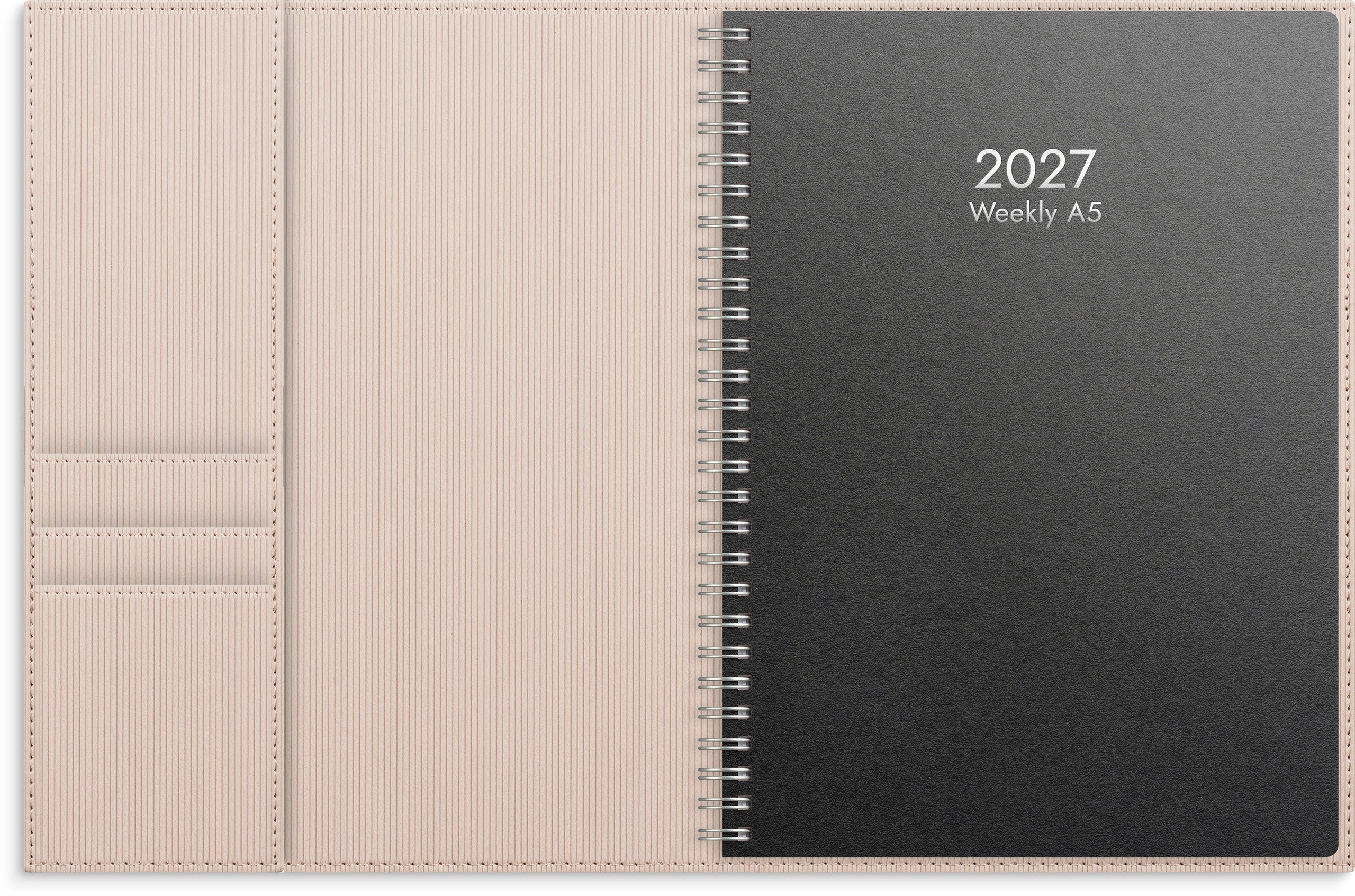 Kalender 2027 Weekly A5 beige konstläder
