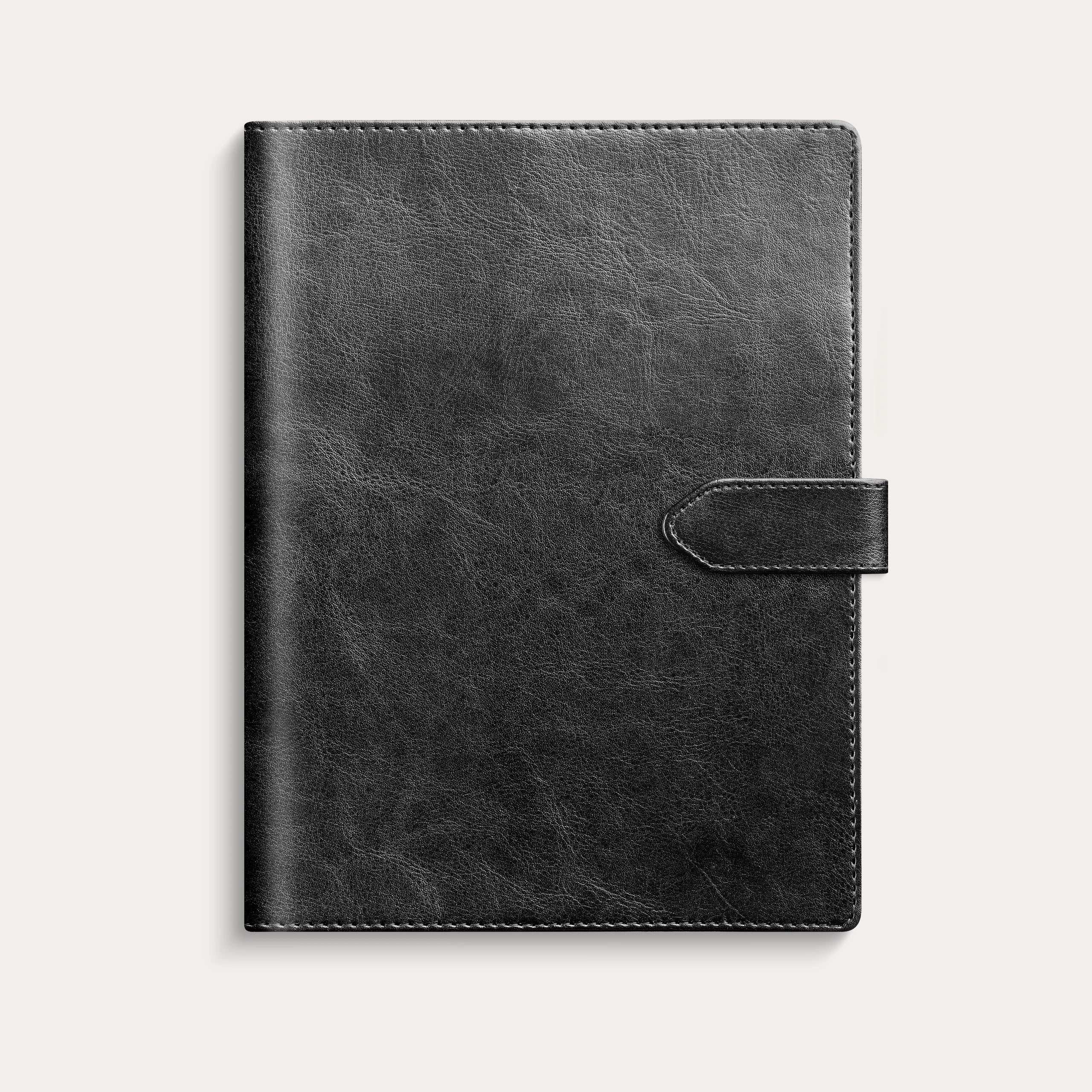 Veckojournal 2027 svart konstläder