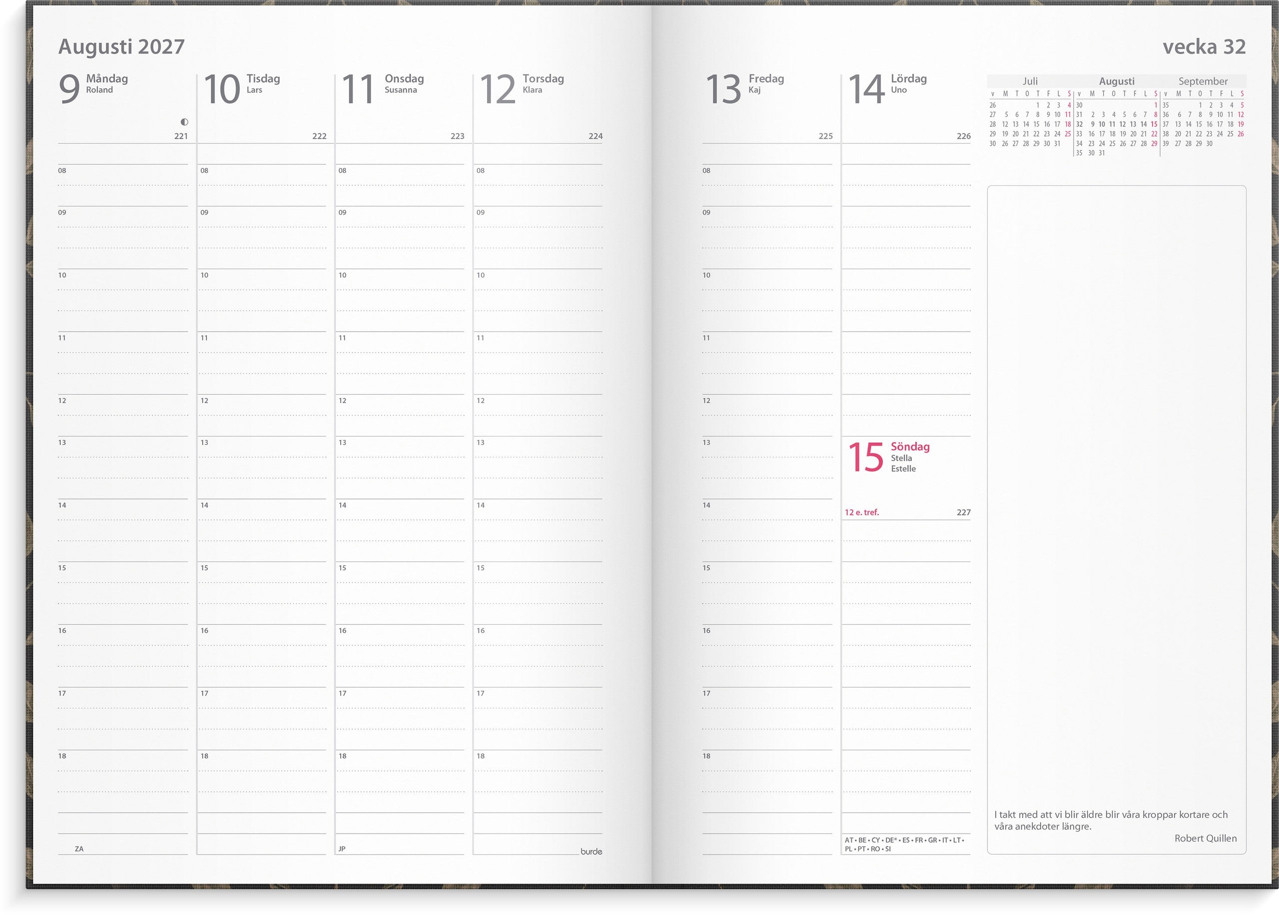 Kalender 2027 Business A5 Flora