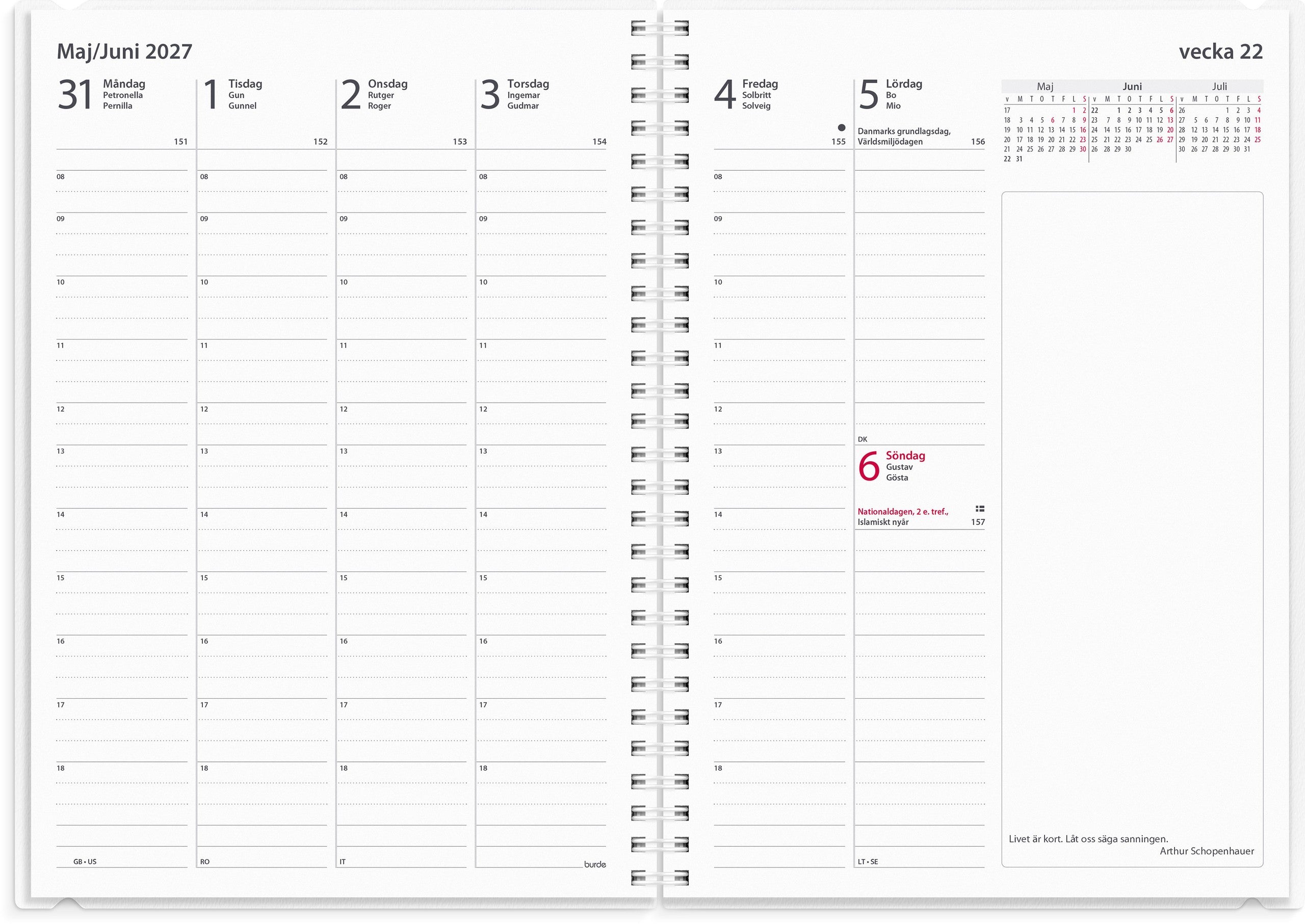 Kalender 2027 Business A5 4i1