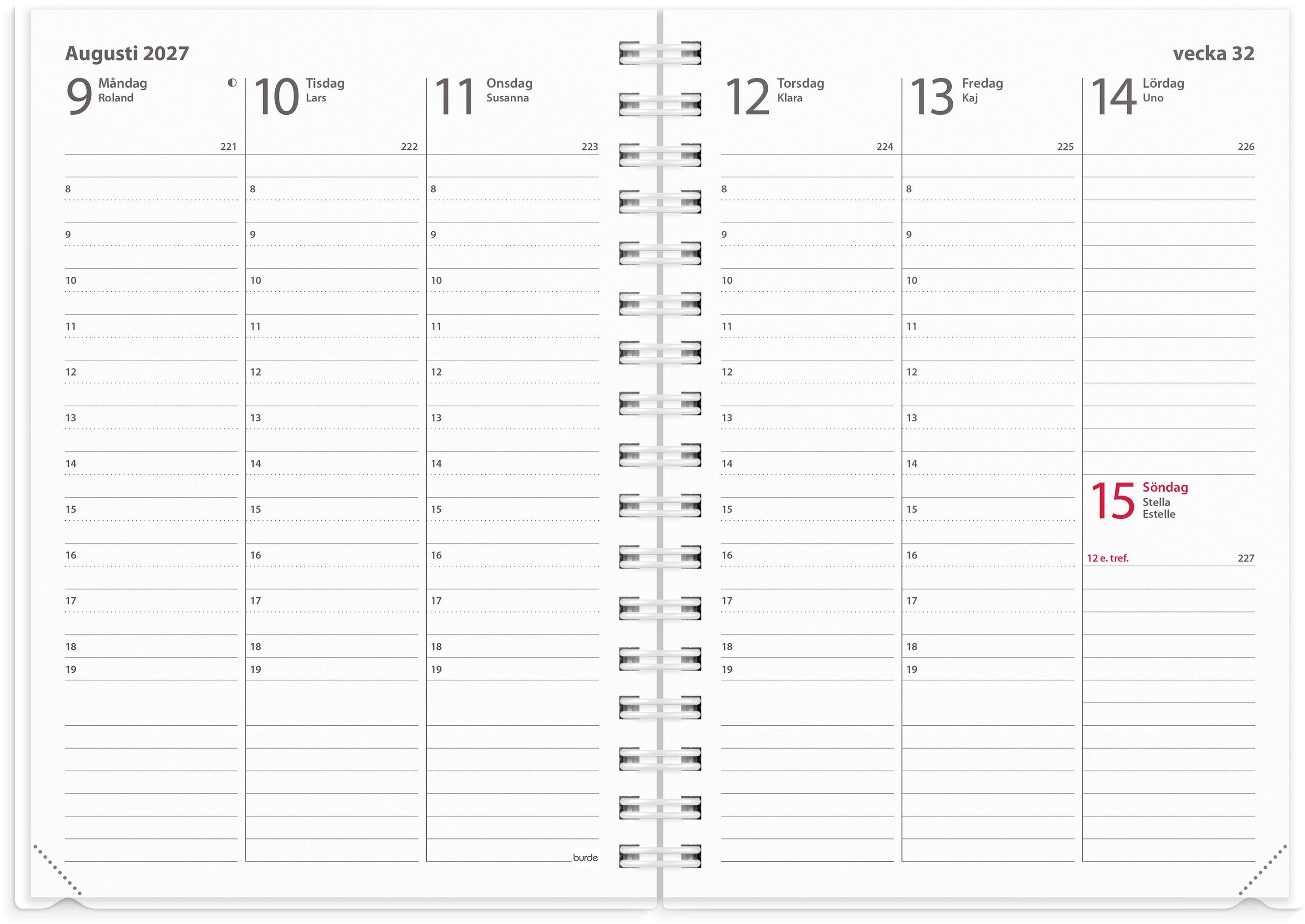 Kalender 2027 Weekly A6 4i1