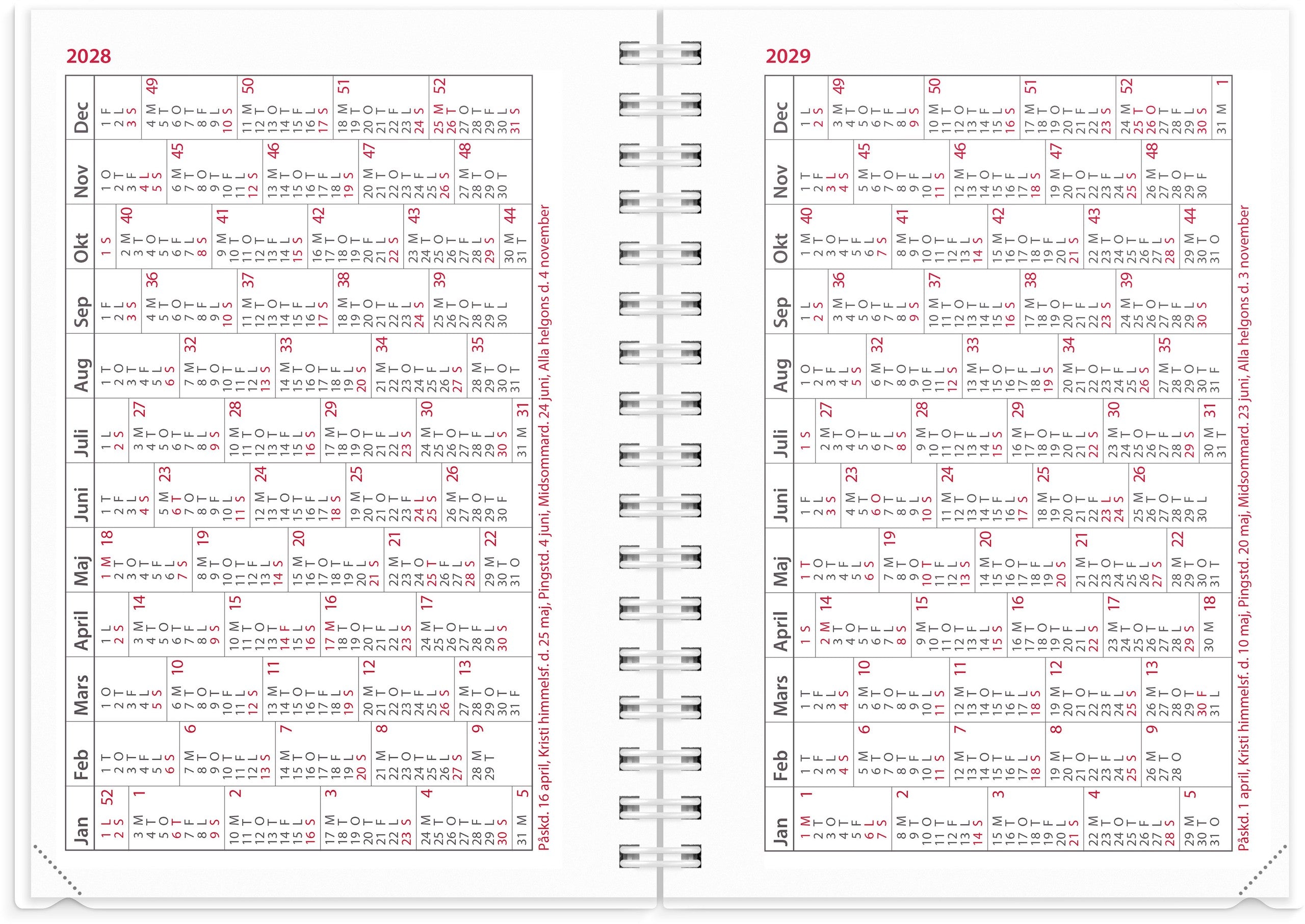 Kalender 2027 Weekly A6 4i1