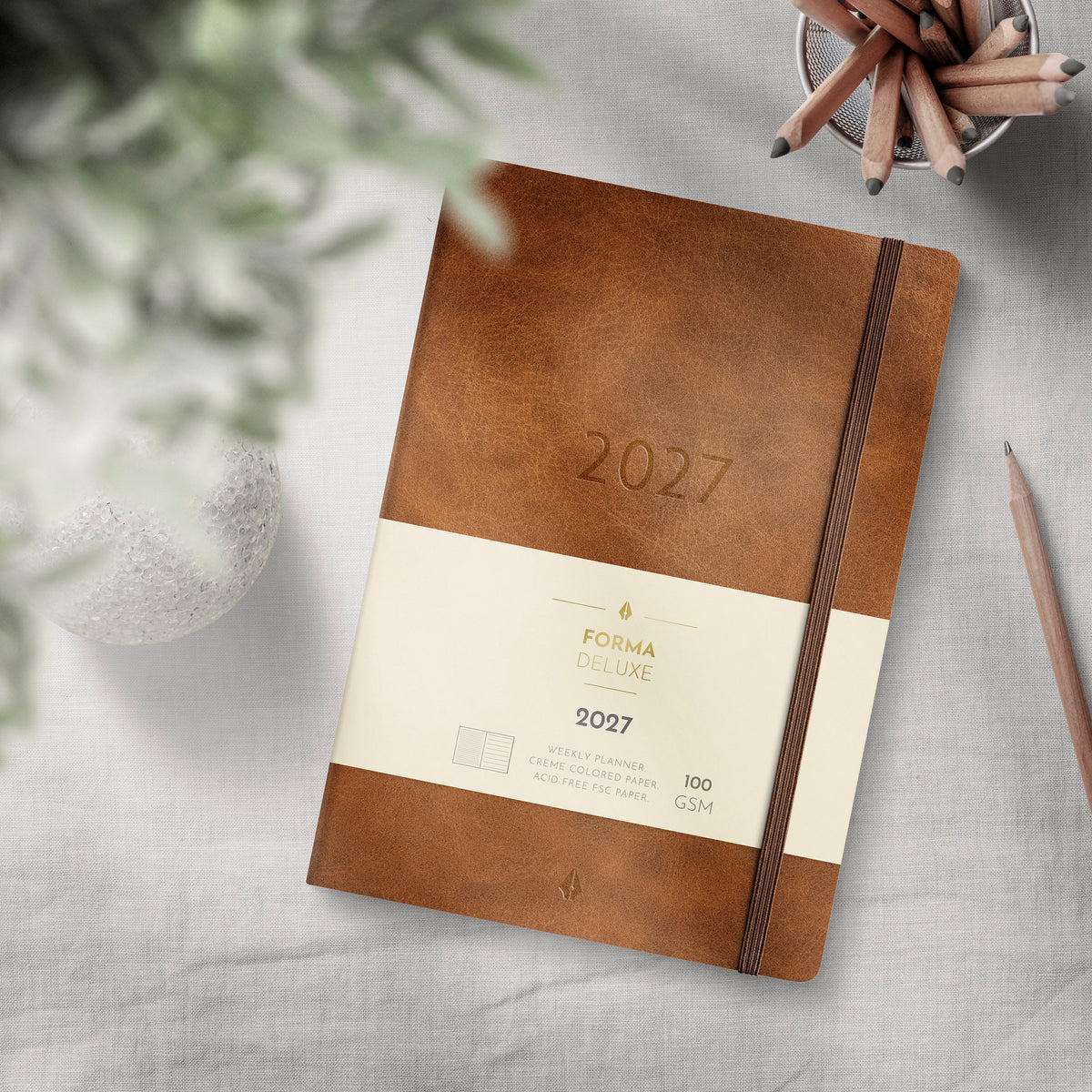Stor Veckokalender Forma Deluxe 2027 brun
